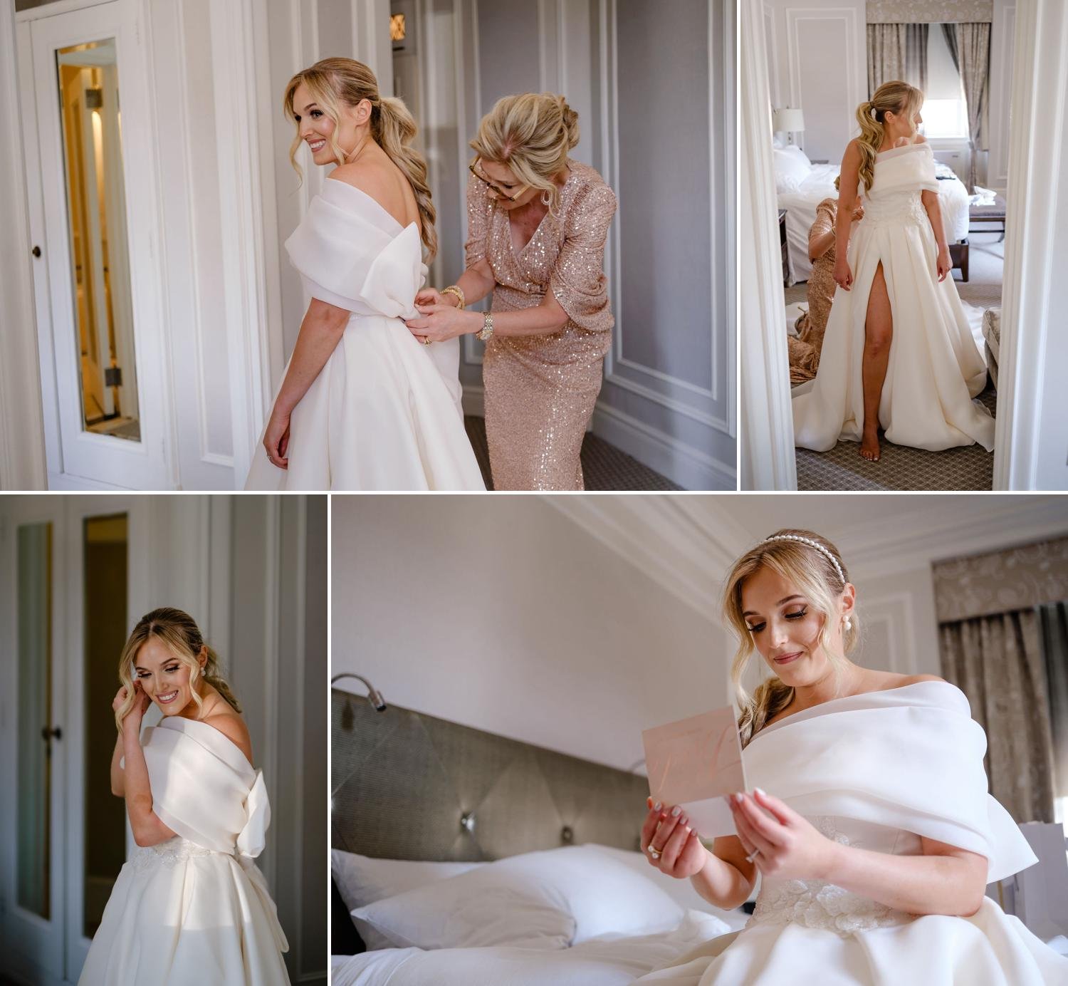 a bride getting ready for her wedding at chateau Laurier