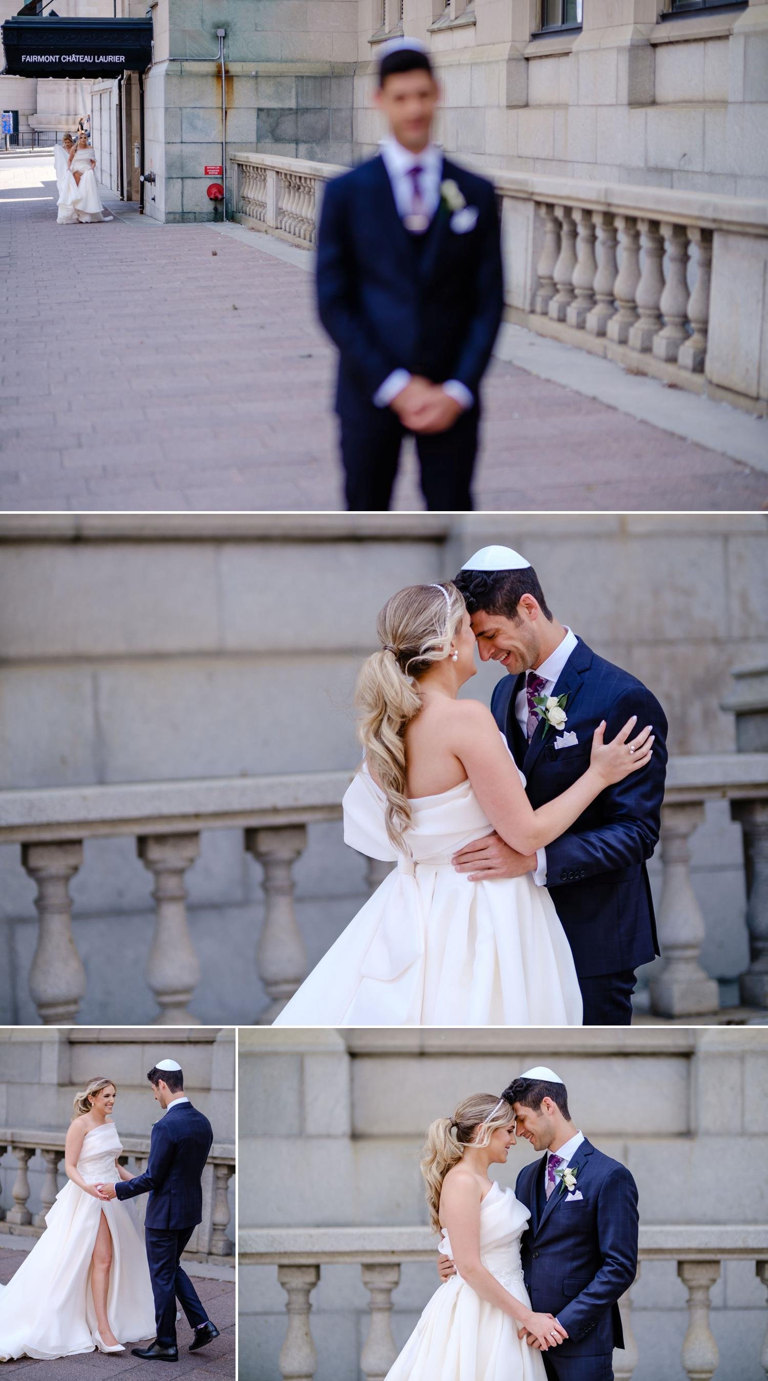 first look photographs outside of the chateau Laurier in ottawa