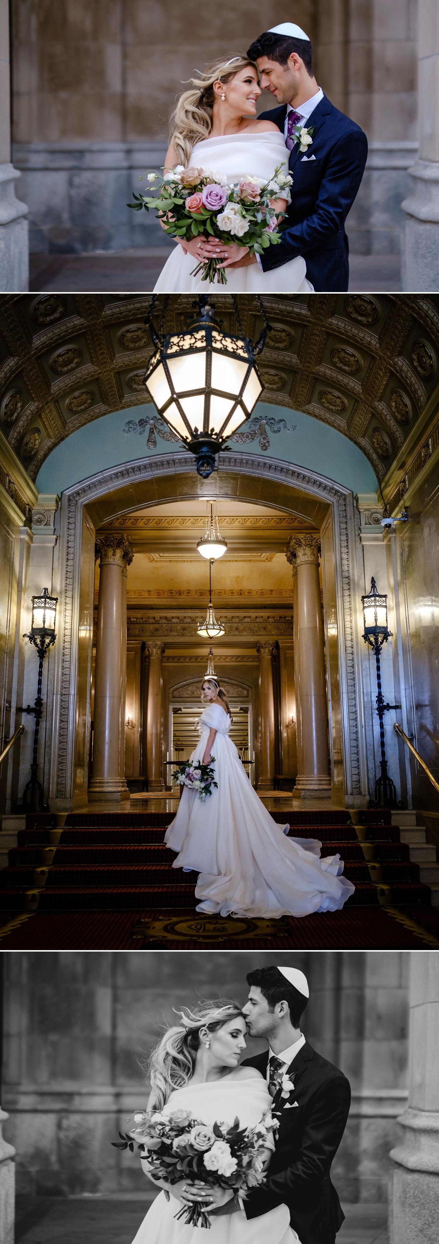 dramatic wedding photographs at the chateau Laurier