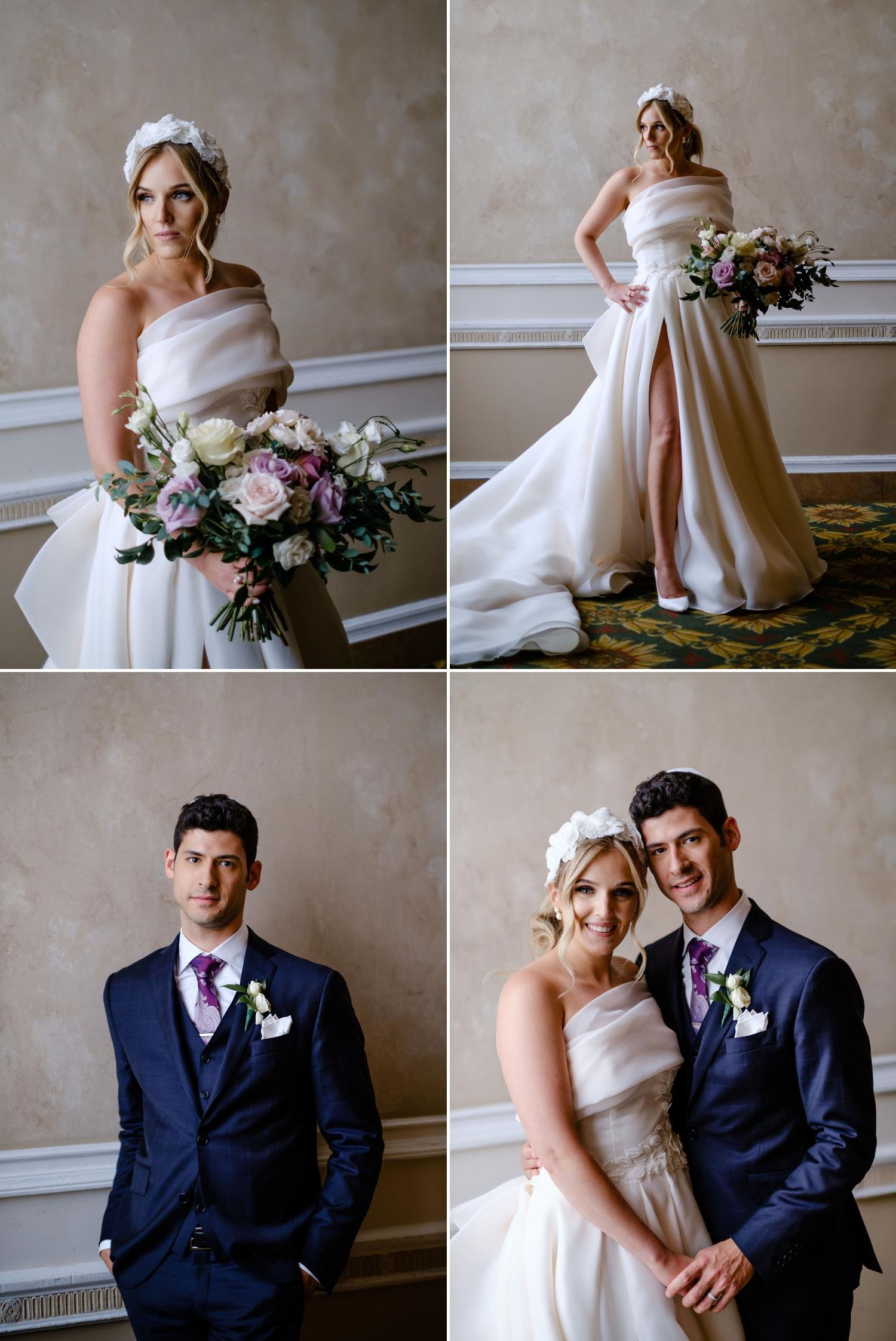natural light portraits of a bride and groom