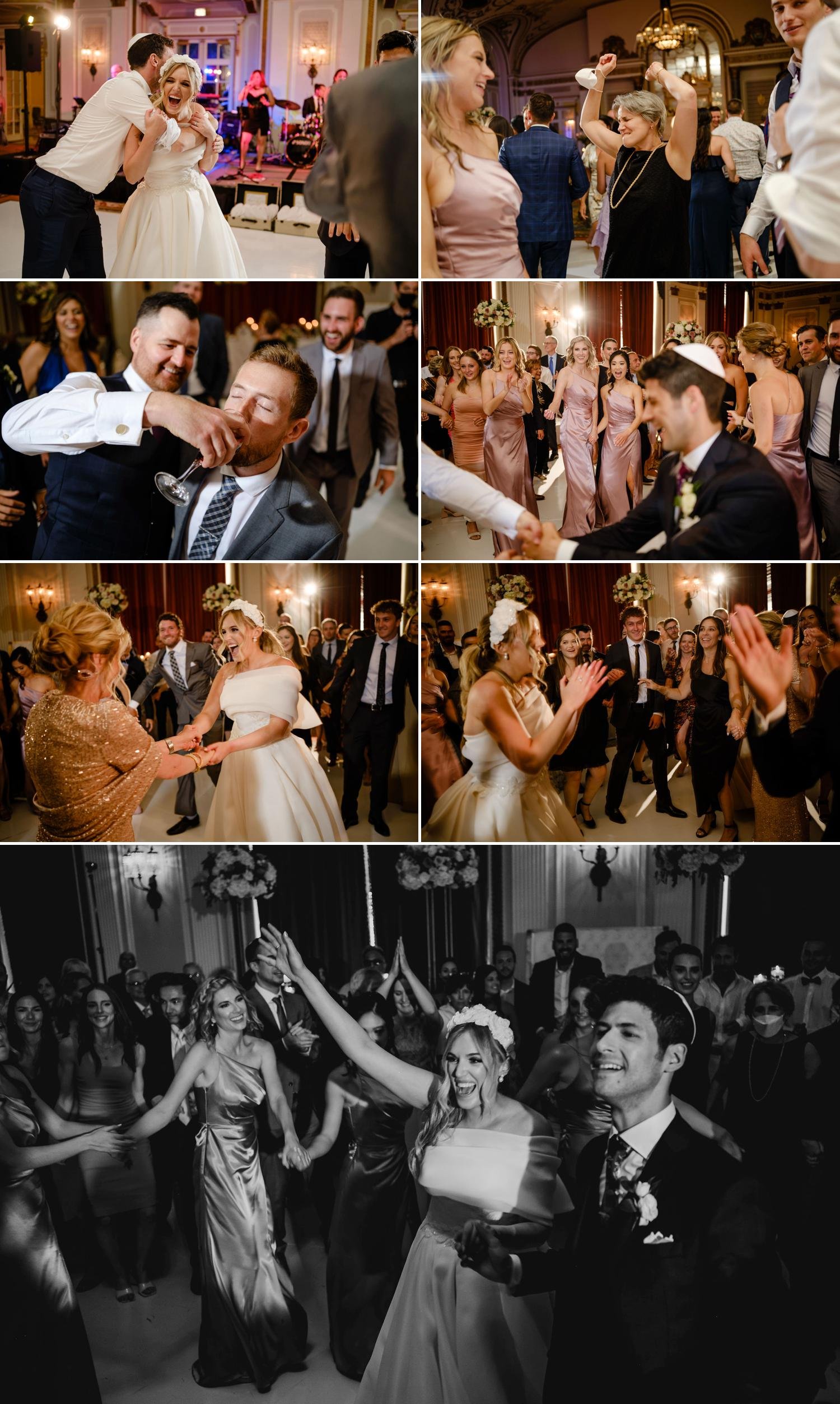 wedding reception photographs in the ball room at the chateau Laurier in ottawa