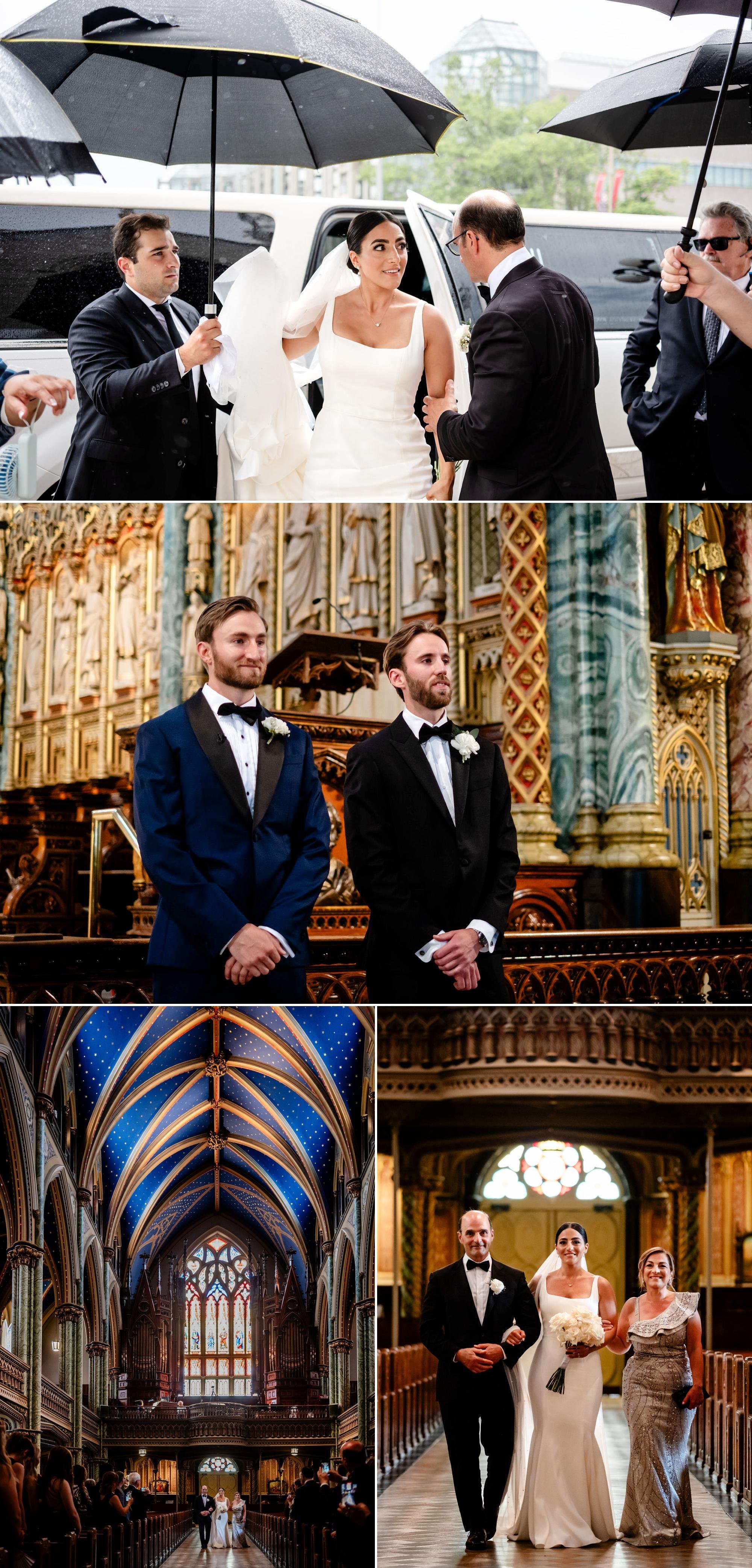 photographs from a wedding at Notre dame cathedral in ottawa