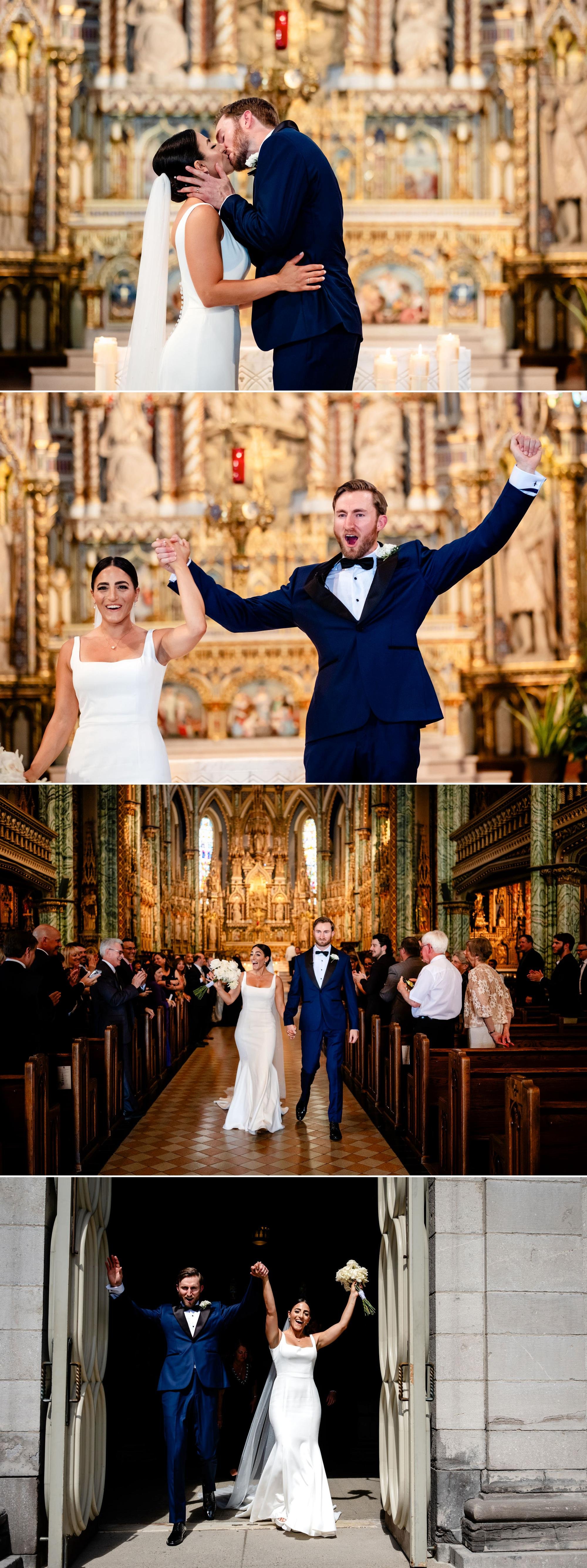 photographs from a wedding at Notre dame cathedral in ottawa