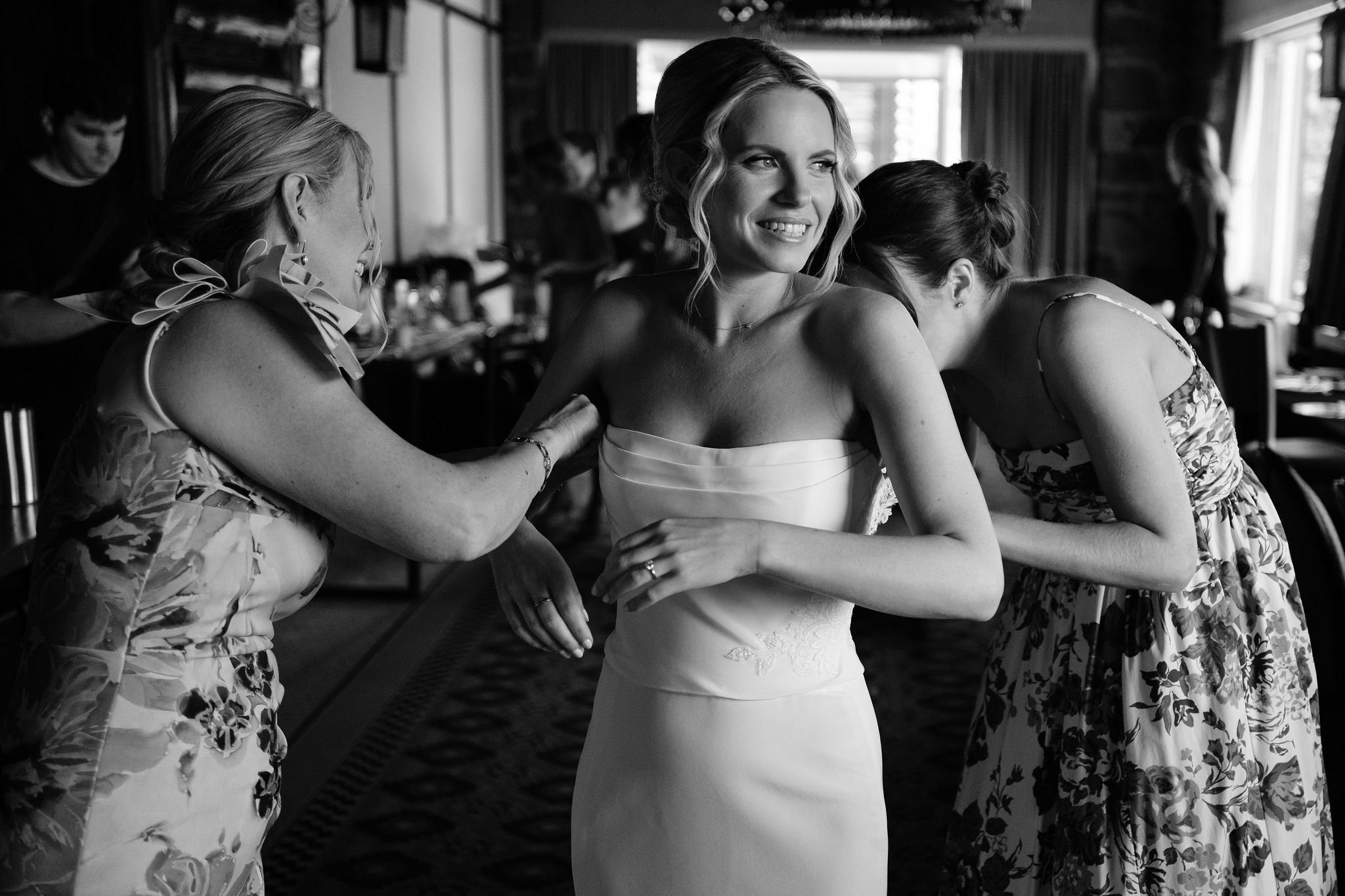 photograph of a bride getting ready for her wedding at montebello