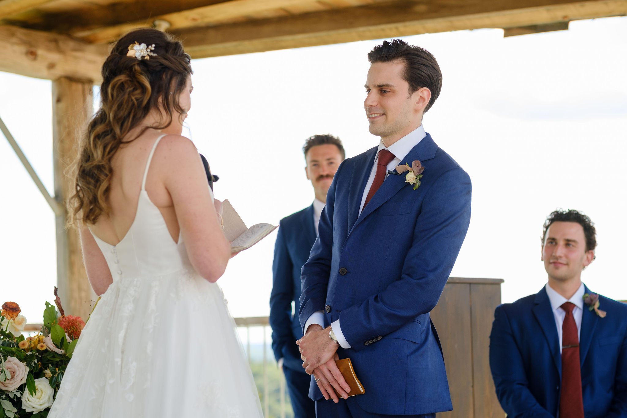  photo of a genuine moment at a wedding ceremony at le belvedere 