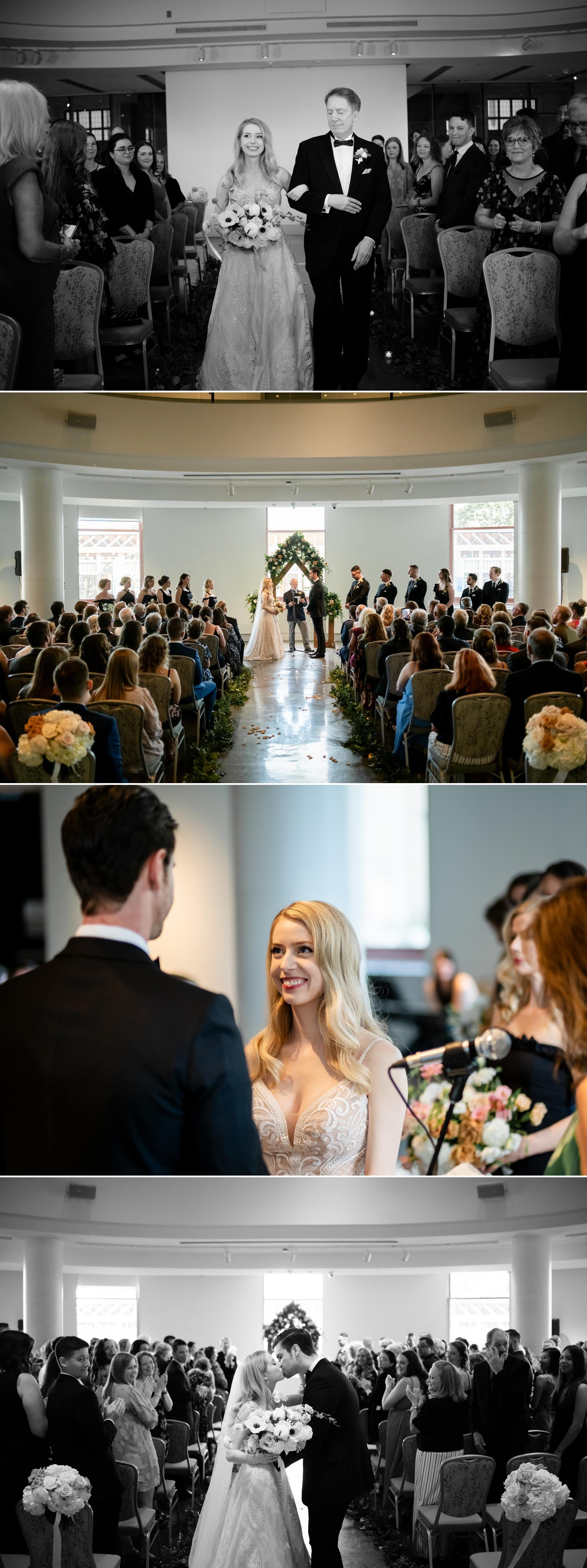 wedding ceremony inside the museum of nature