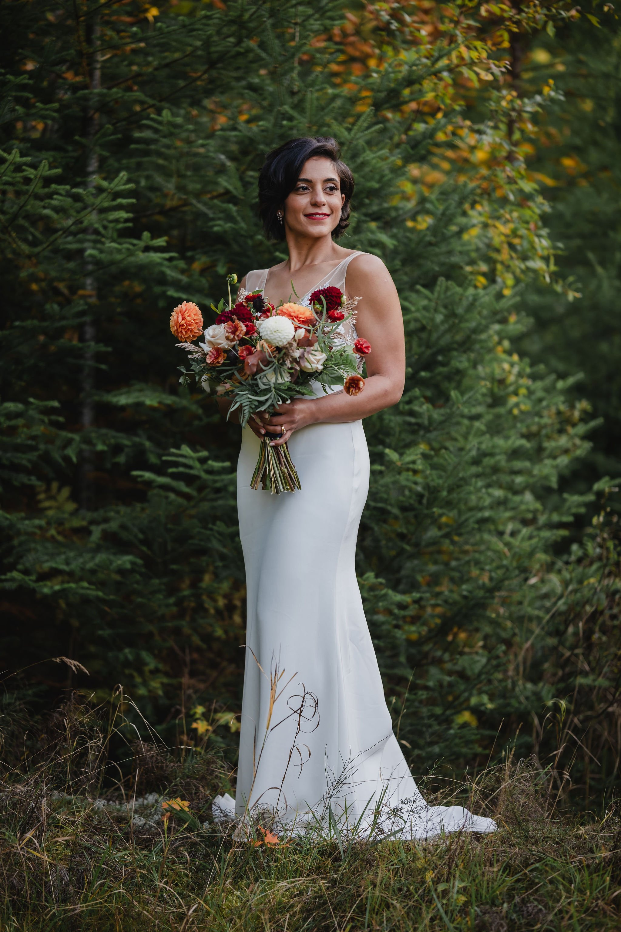 bridal portrait in the foret