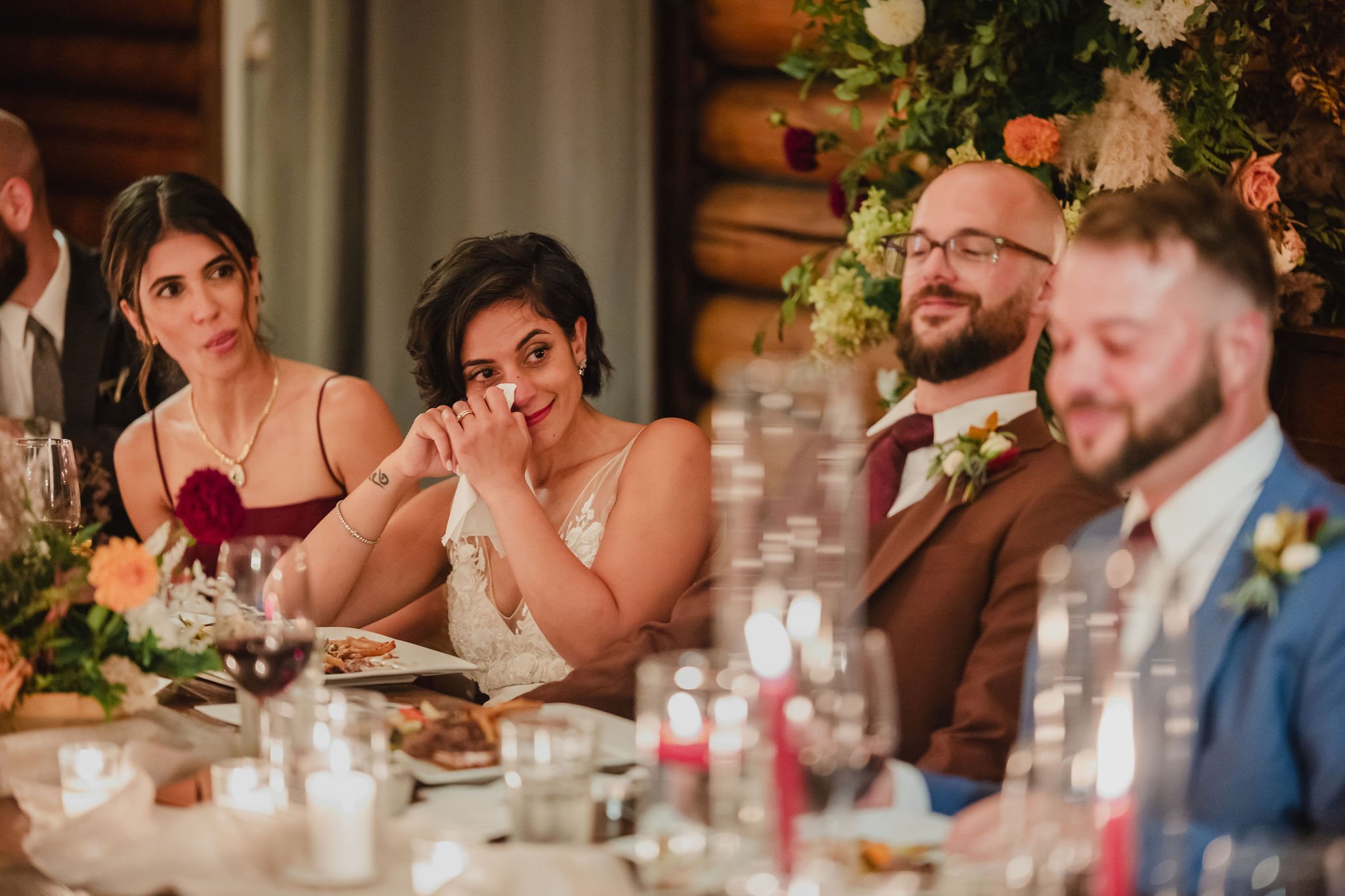 photograph from a wedding reception in mont Tremblant