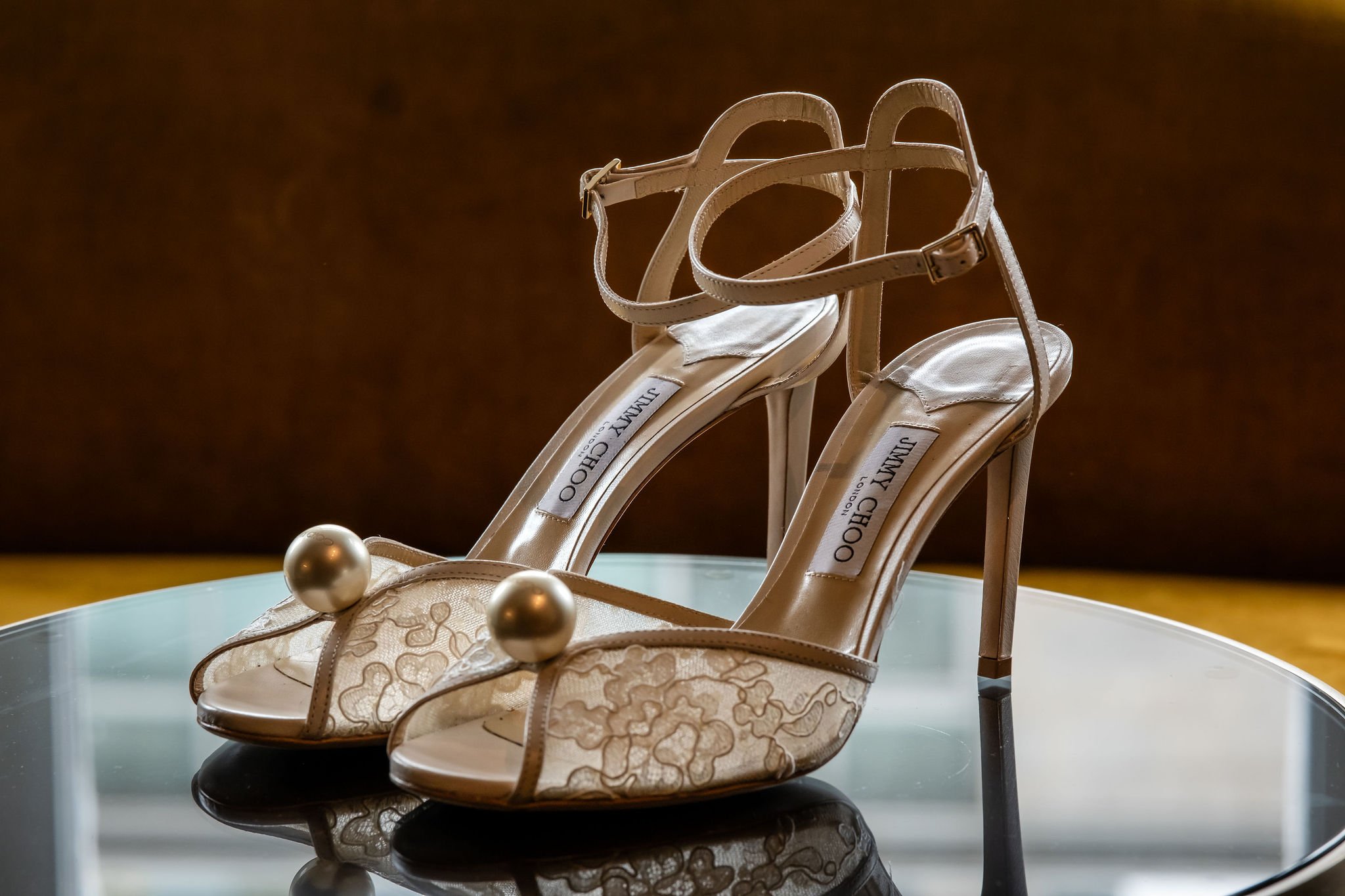 photograph of a brides shoes