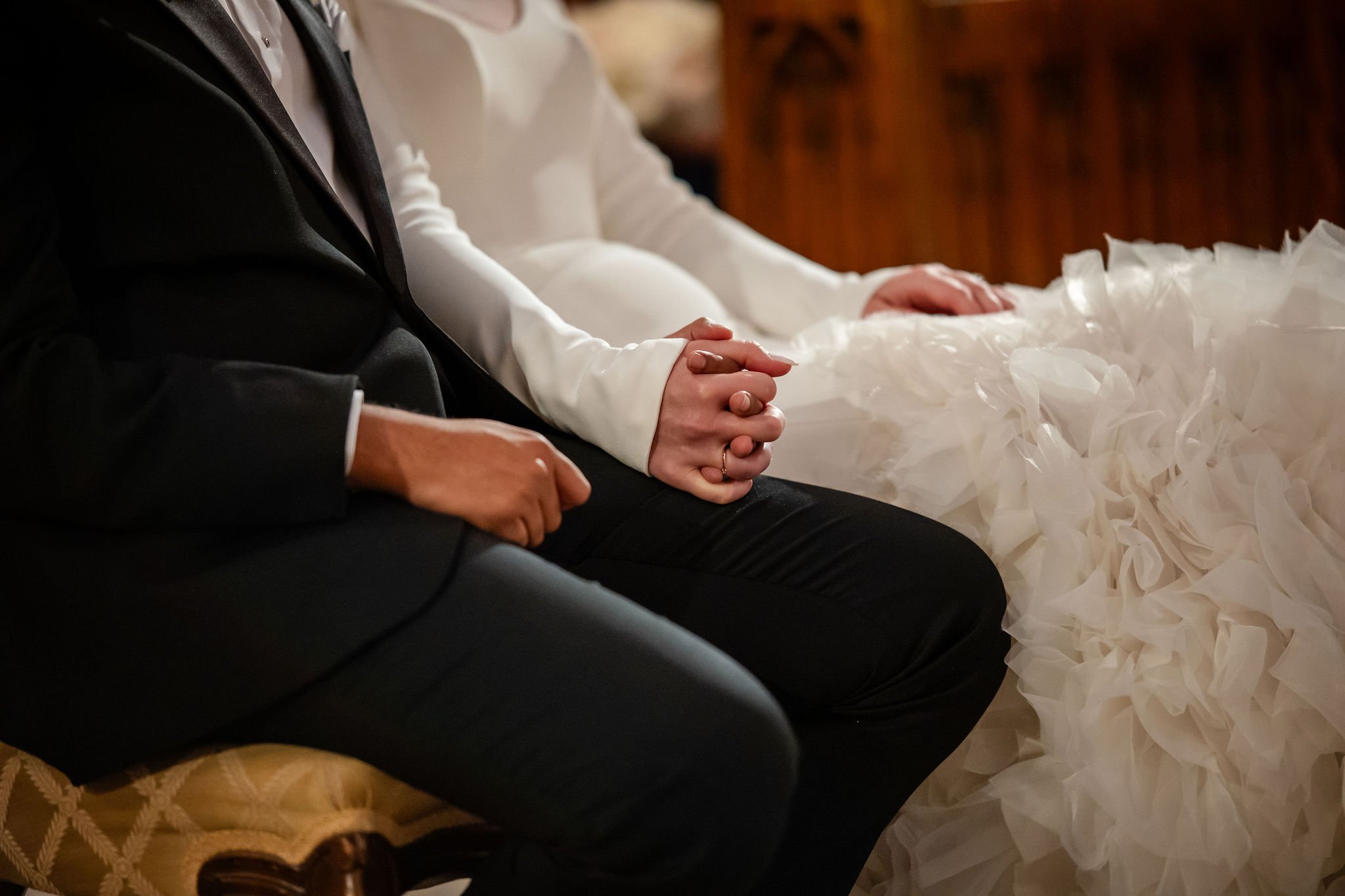 photograph from a wedding ceremony in ottawa's Notre dame basilica 