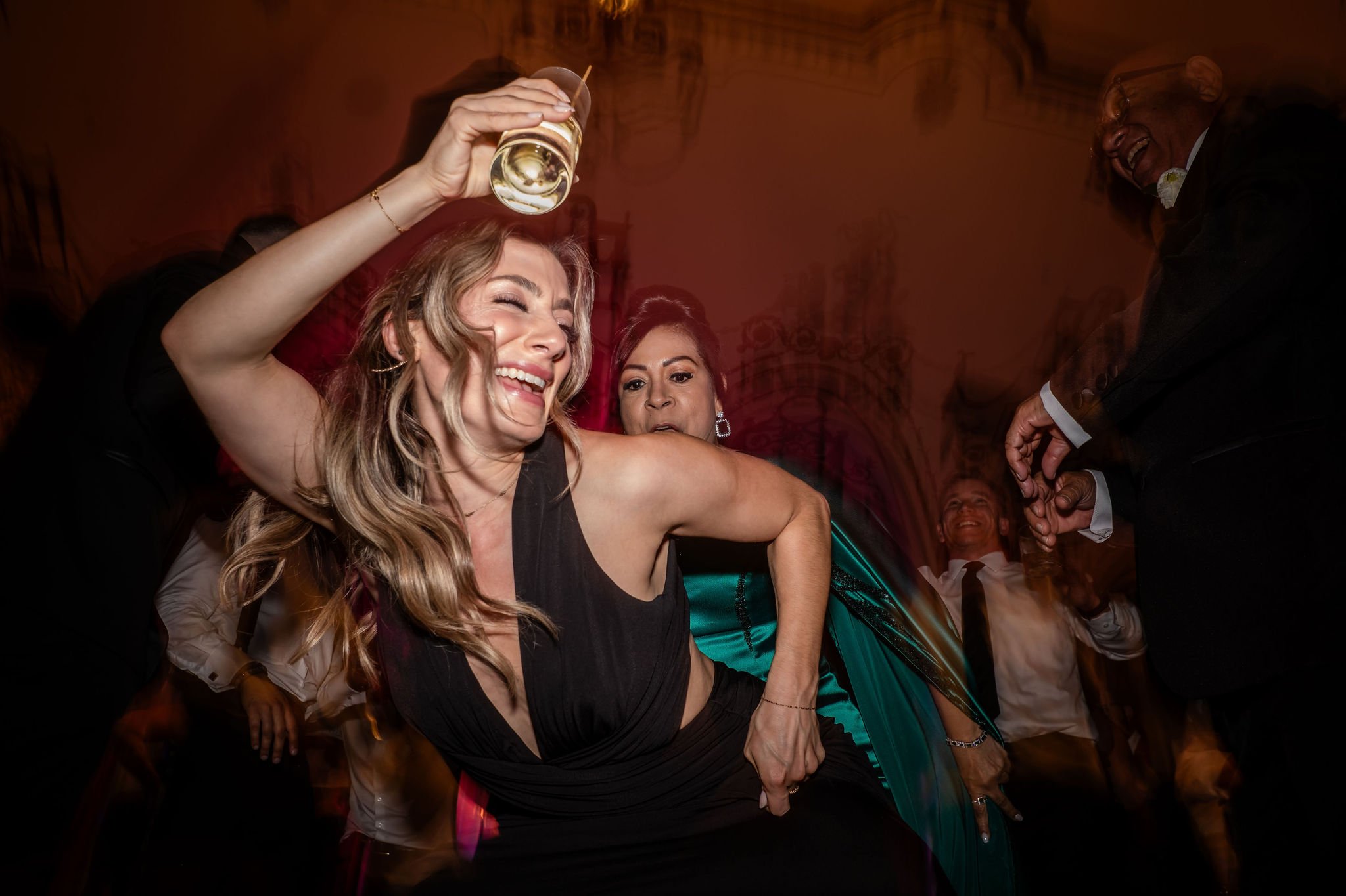 dance party at a wedding reception in the ball room of the chateau Laurier in ottawa