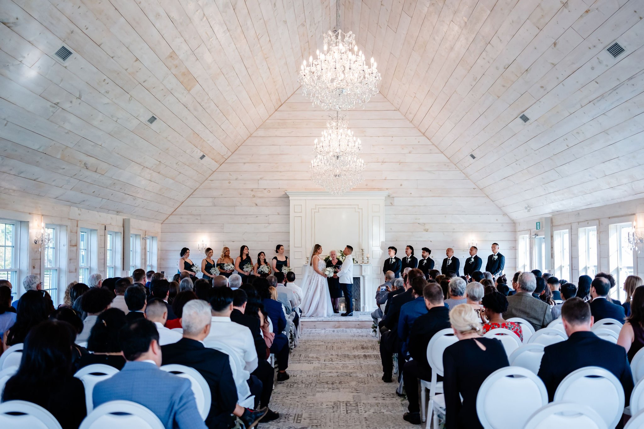 An indoor wedding at stonefields estate