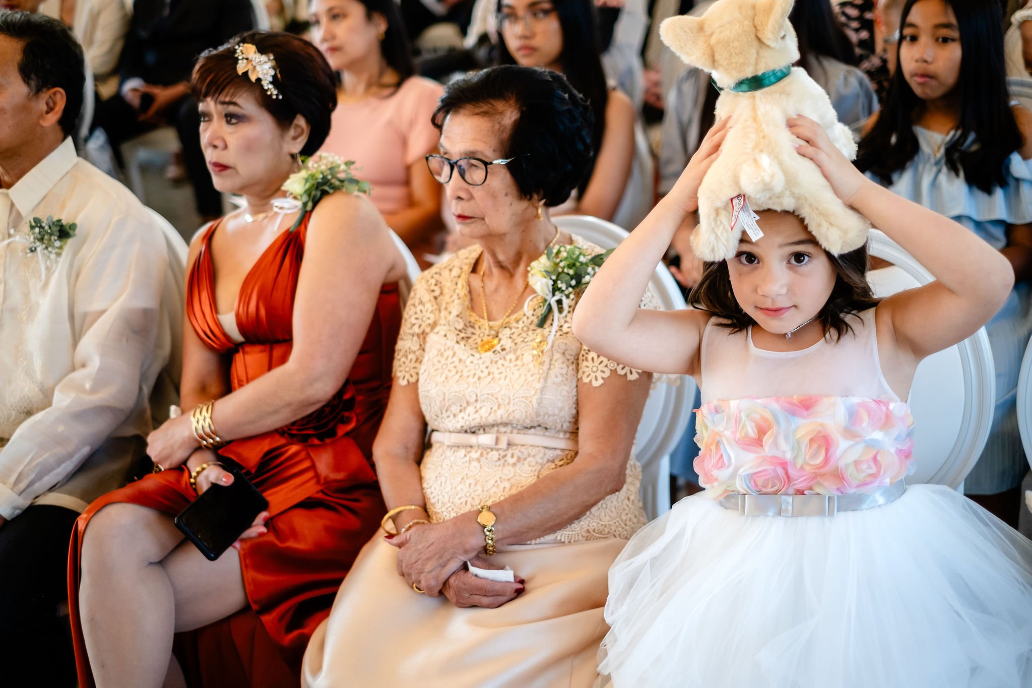 candid wedding ceremony photograph at an indoor stonefields estate wedding