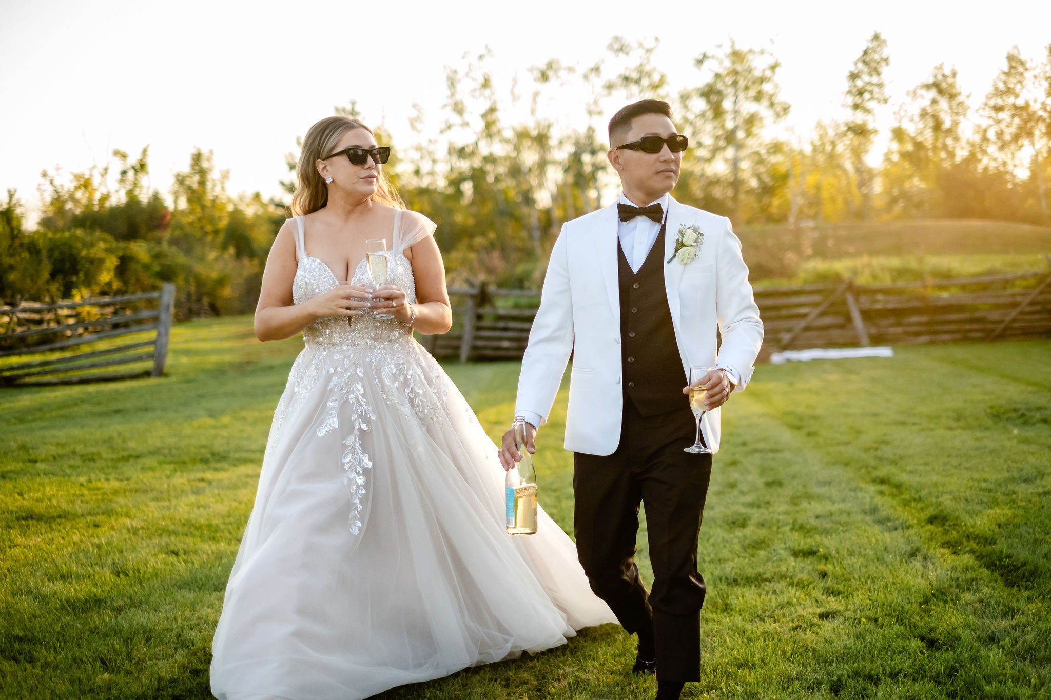 wedding photo of a bride and groom at stonefields estate