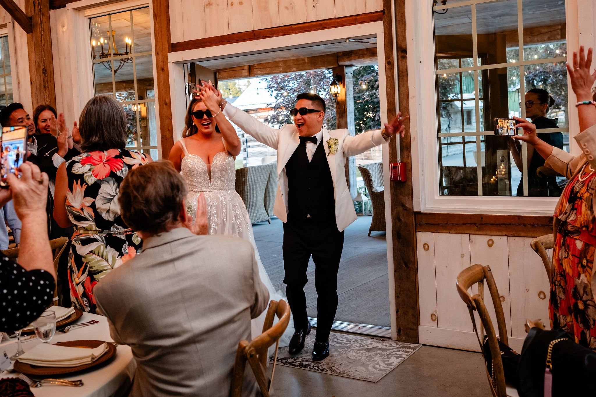 grand entrance photo from a wedding reception at stonefields estate