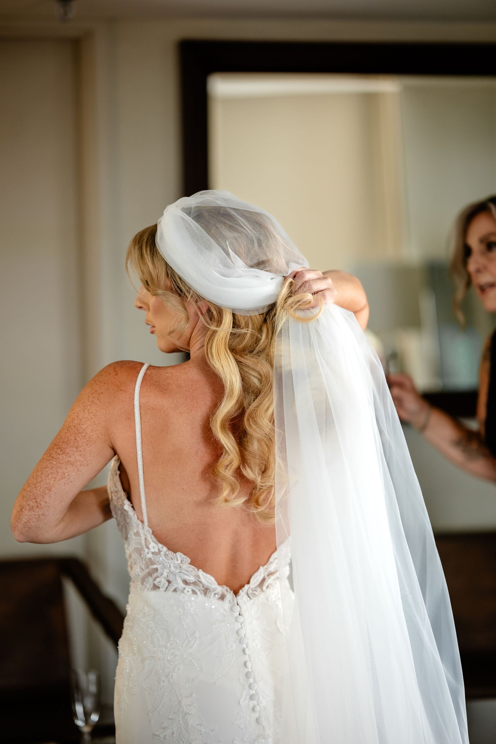 Photos of a bride getting ready for her wedding at the Westin hotel