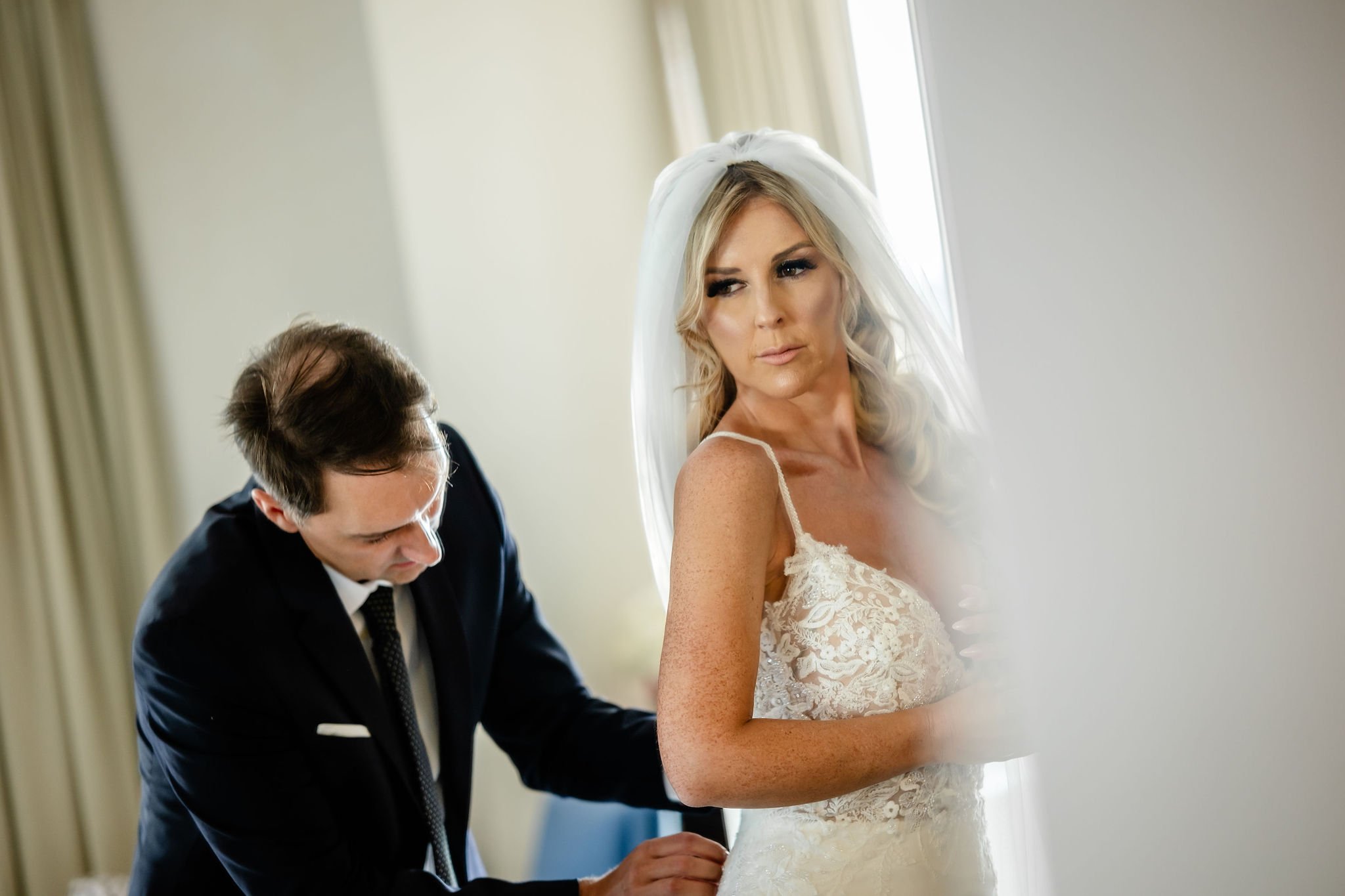 Photos of a bride getting ready for her wedding at the Westin hotel