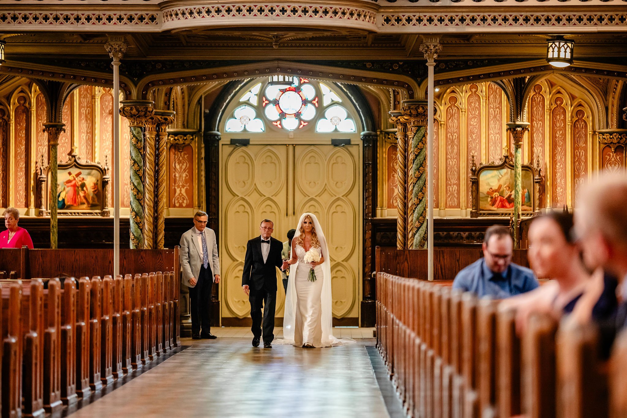 photograph from a wedding ceremony at the Notre dame cathedral in ottawa