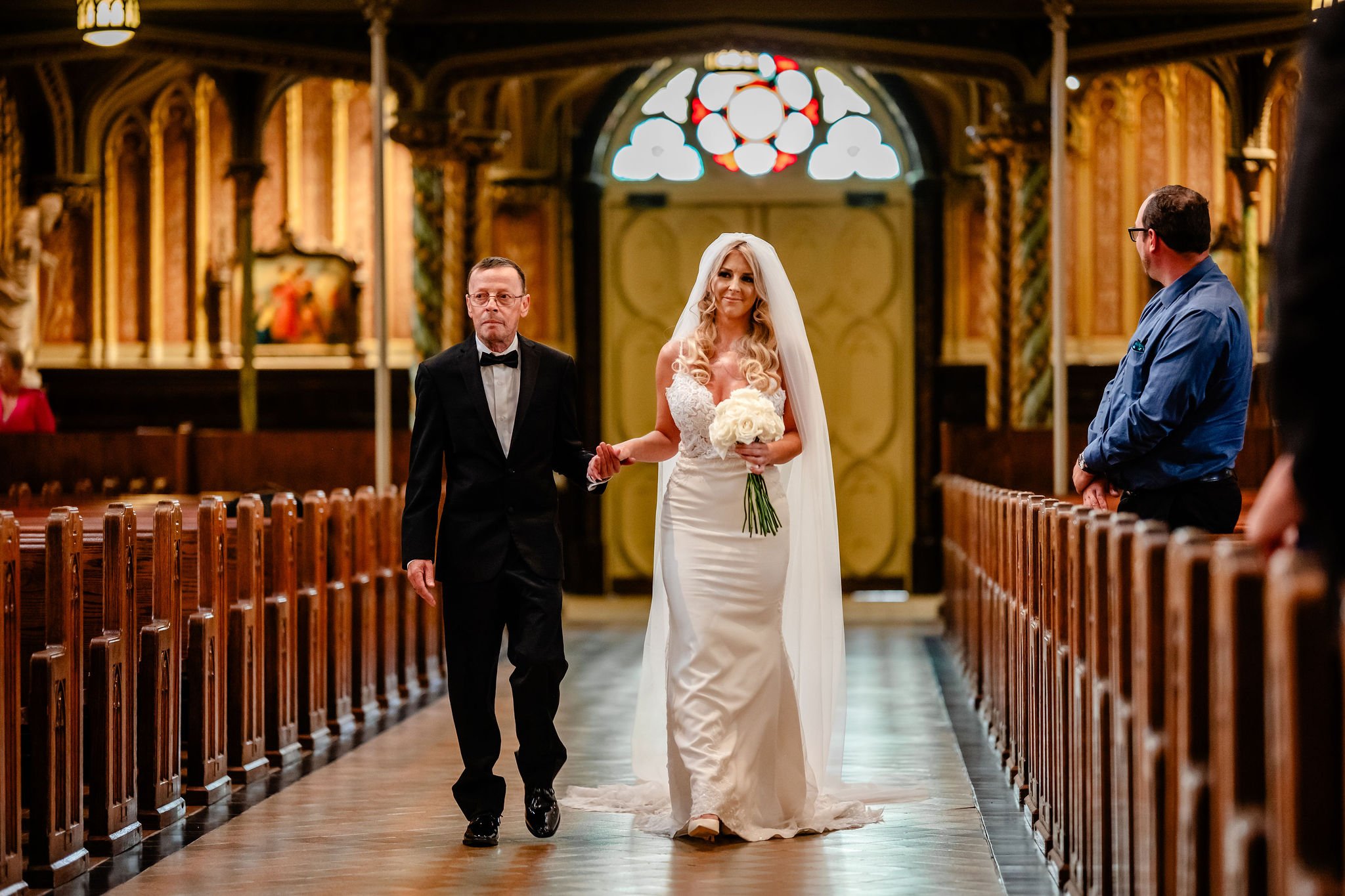 photograph from a wedding ceremony at the Notre dame cathedral in ottawa