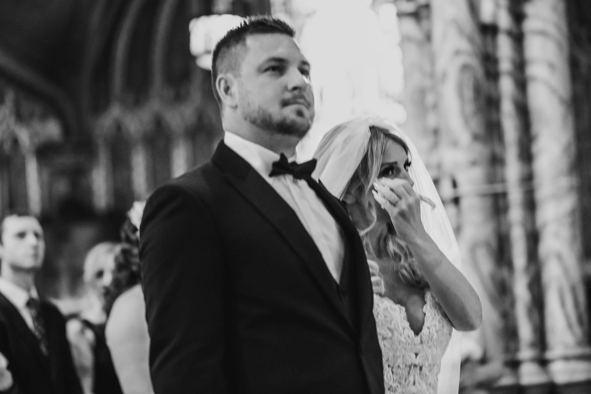 photograph from a wedding ceremony at the Notre dame cathedral in ottawa