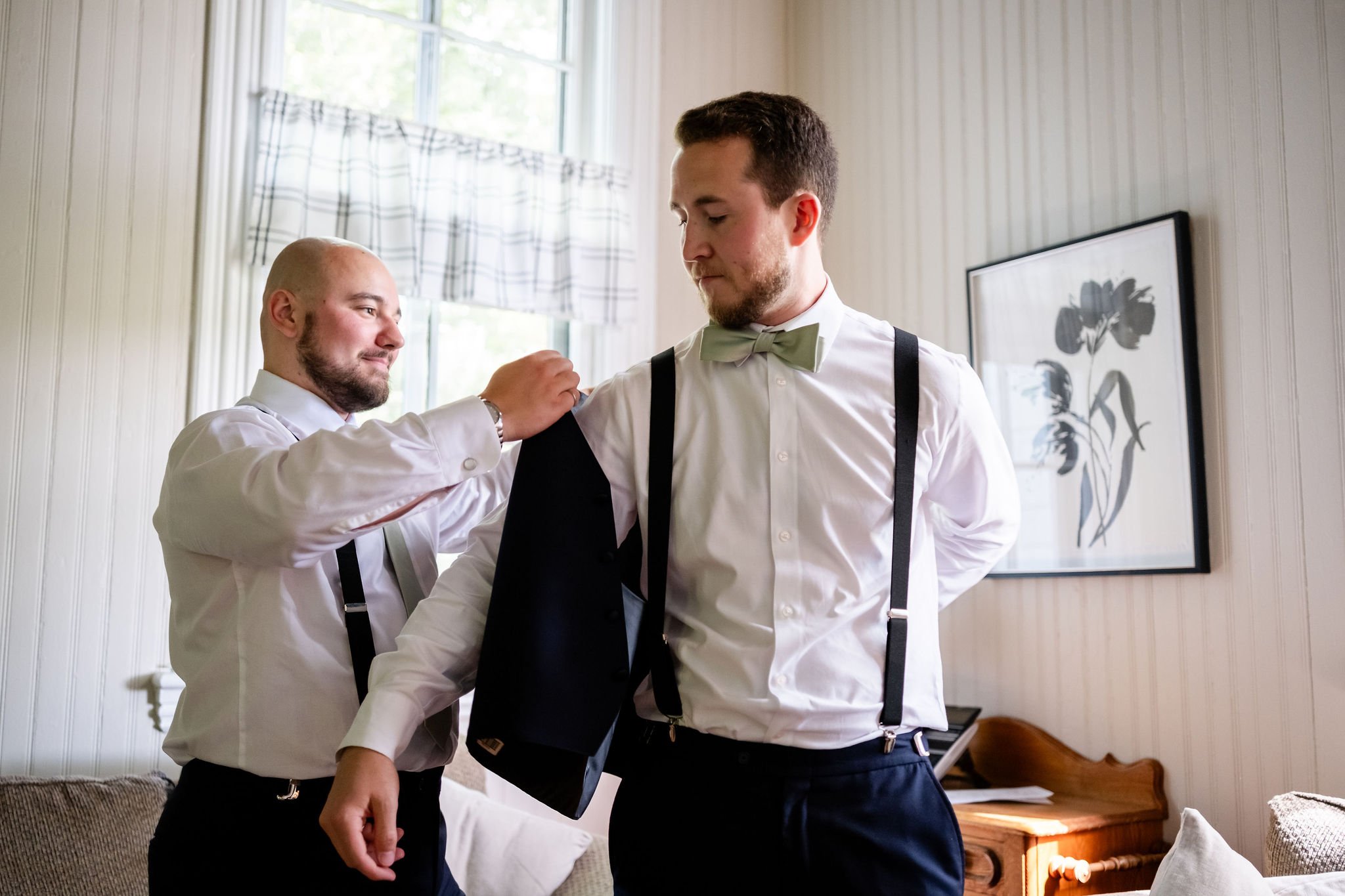 photo of a groom getting ready for his Strathmere wedding