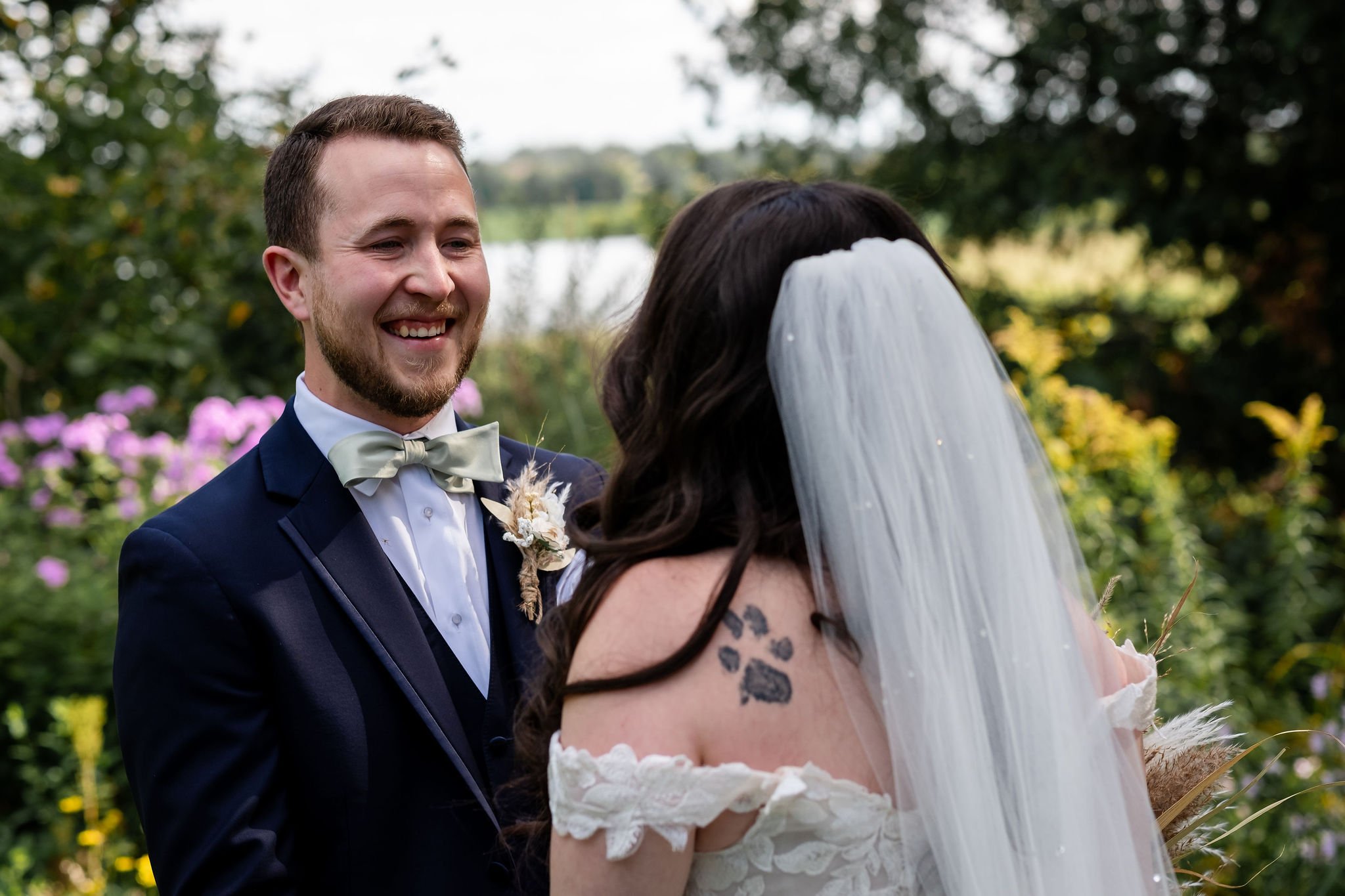 first look at a Strathmere wedding