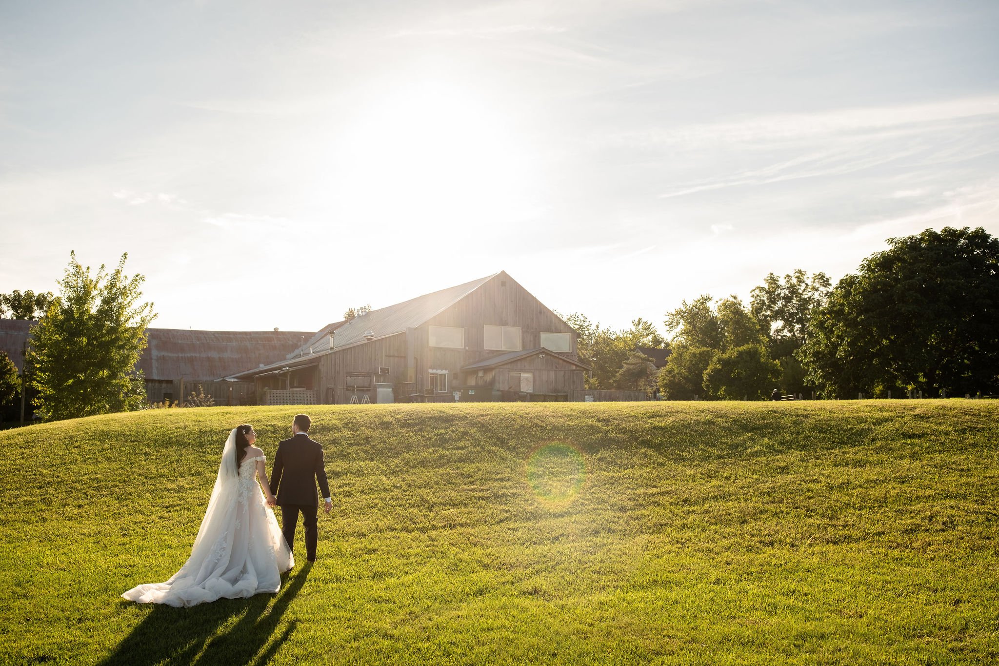 a wedding photograph at sunset