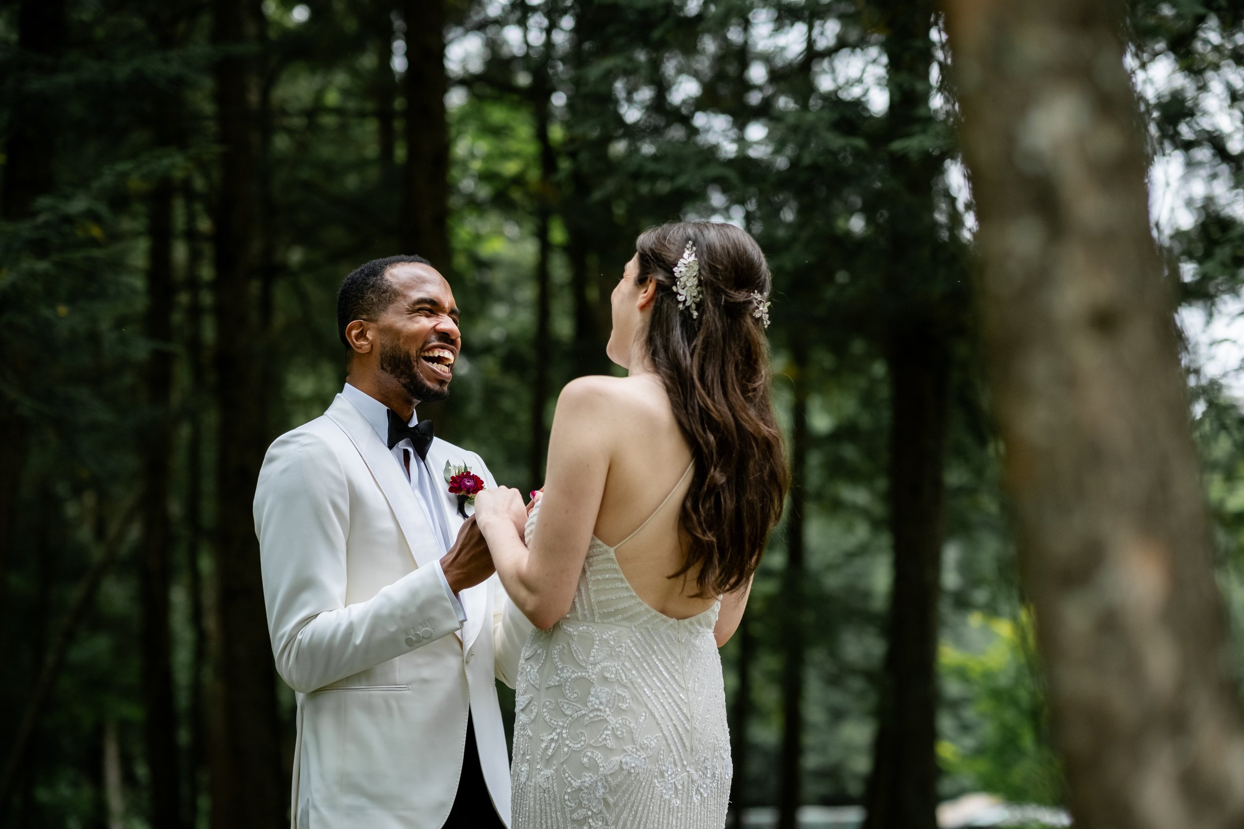 photograph of a bride and groom in the first at a le belvedere wedding