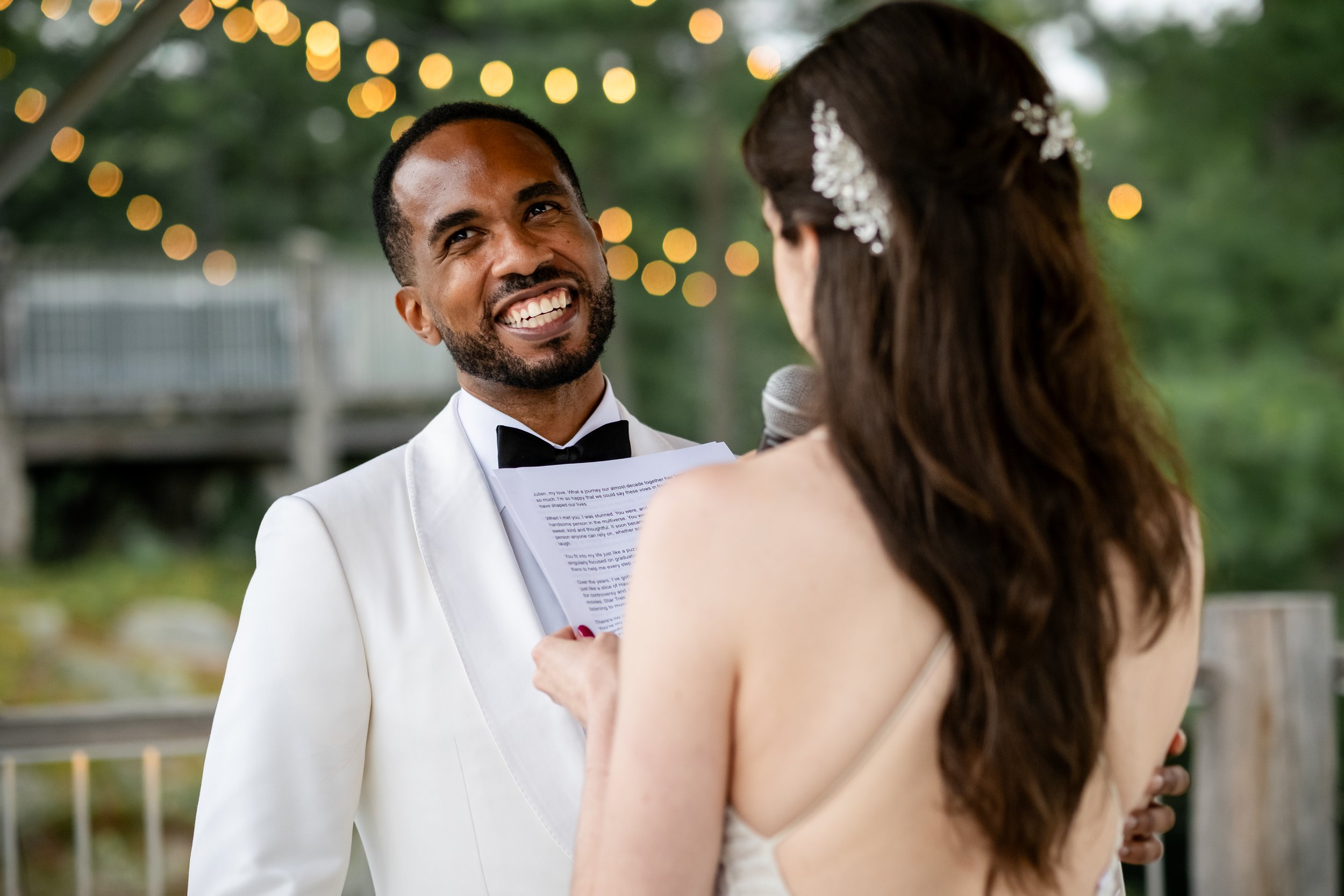 photograph from a rainy ceremony at a le belvedere wedding