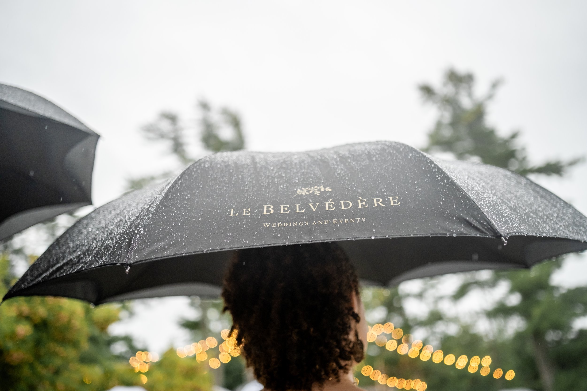 rain on an ubrella at le belvedere