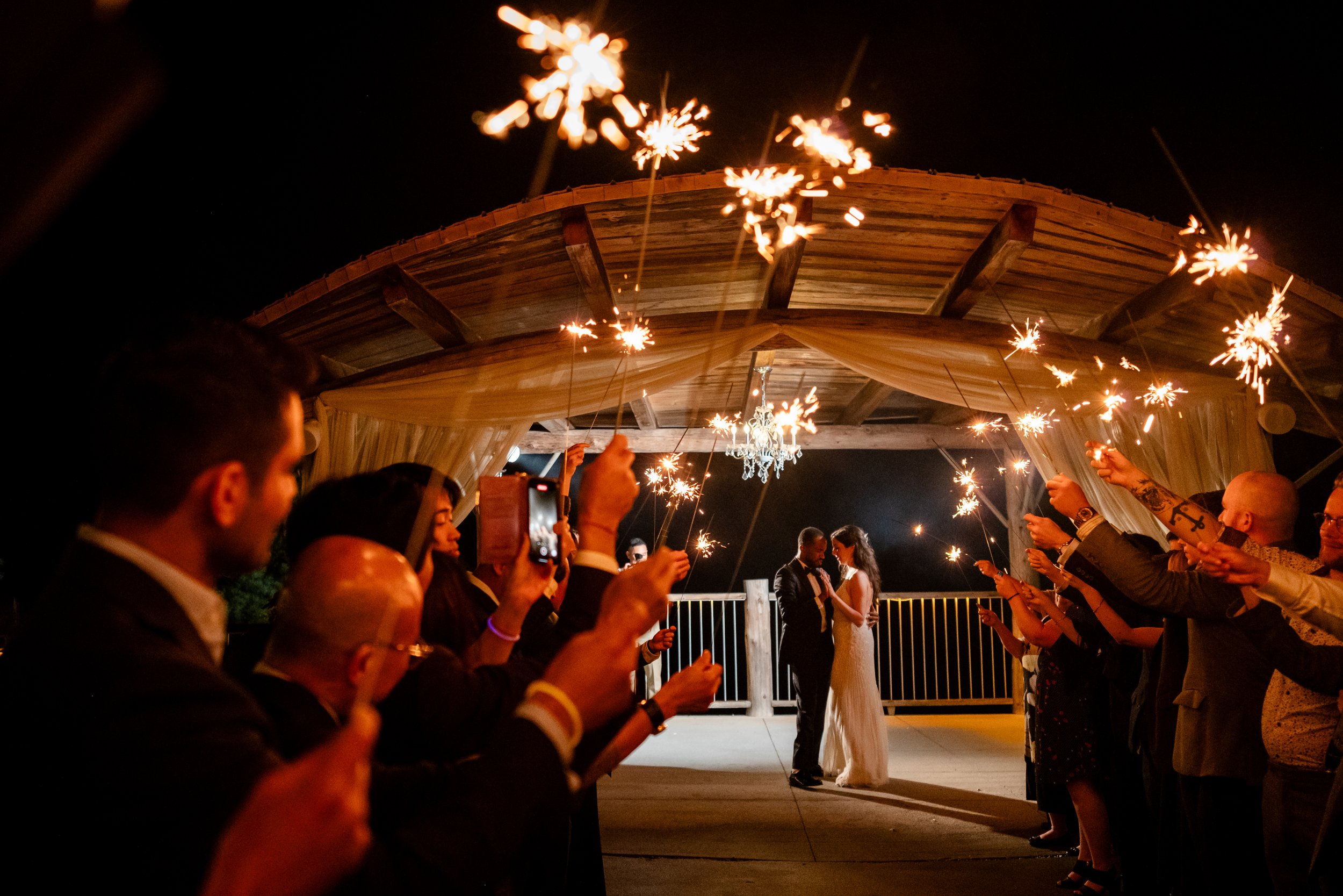 First dance outside at le belvedere with sparklers