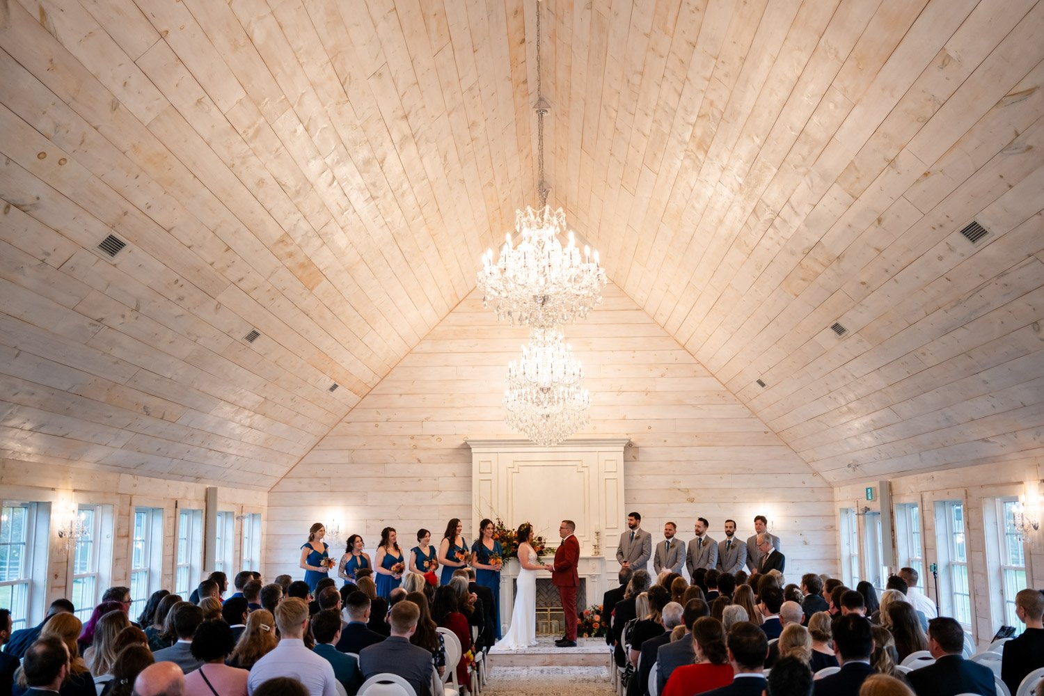 photographs from a wedding in the ceremony house at stonefields estate