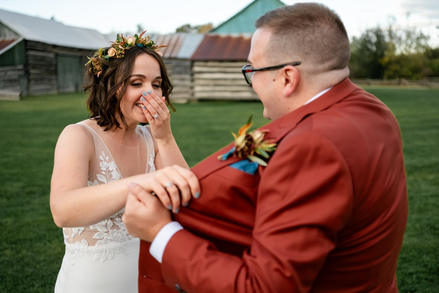 funny bride reaction at stonefields