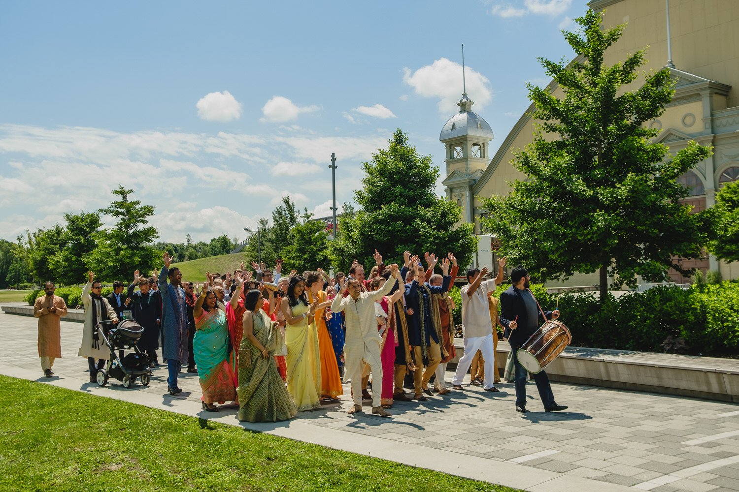 barraat wedding tradition outside the horticulture building at Landsdowne park in ottawa