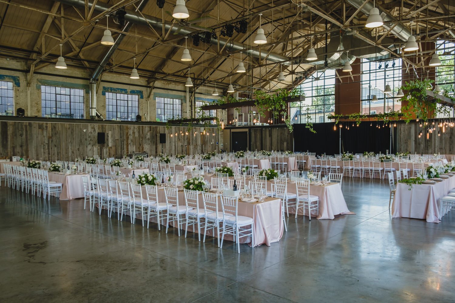 wedding reception details at the horticulture building