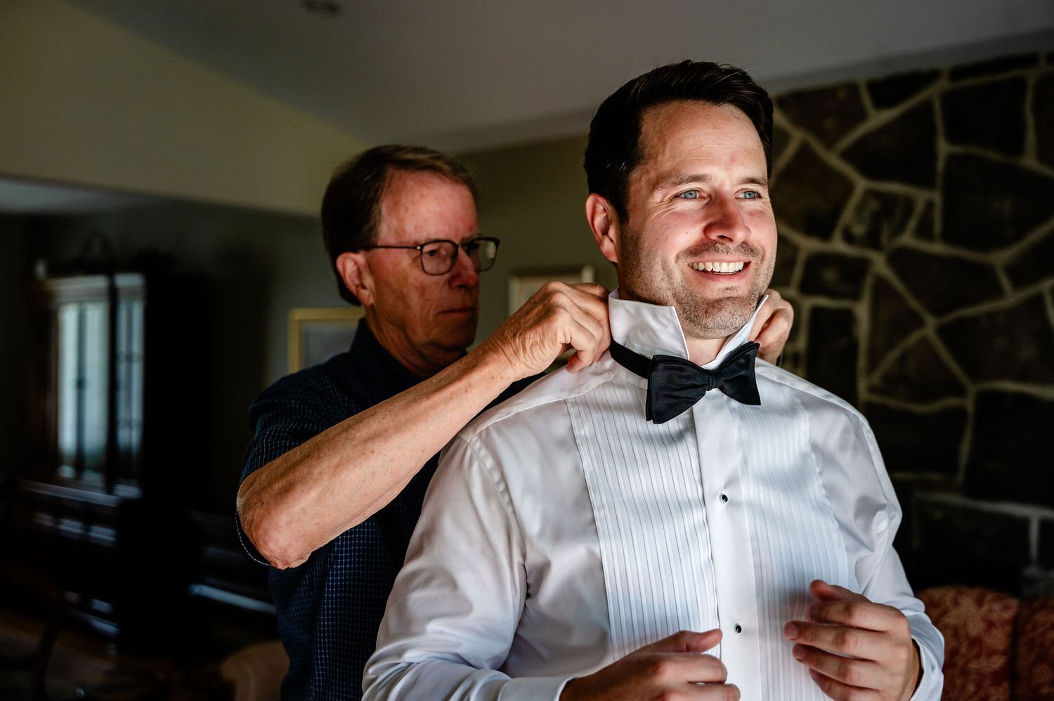 photograph of a groom getting ready for his wedding