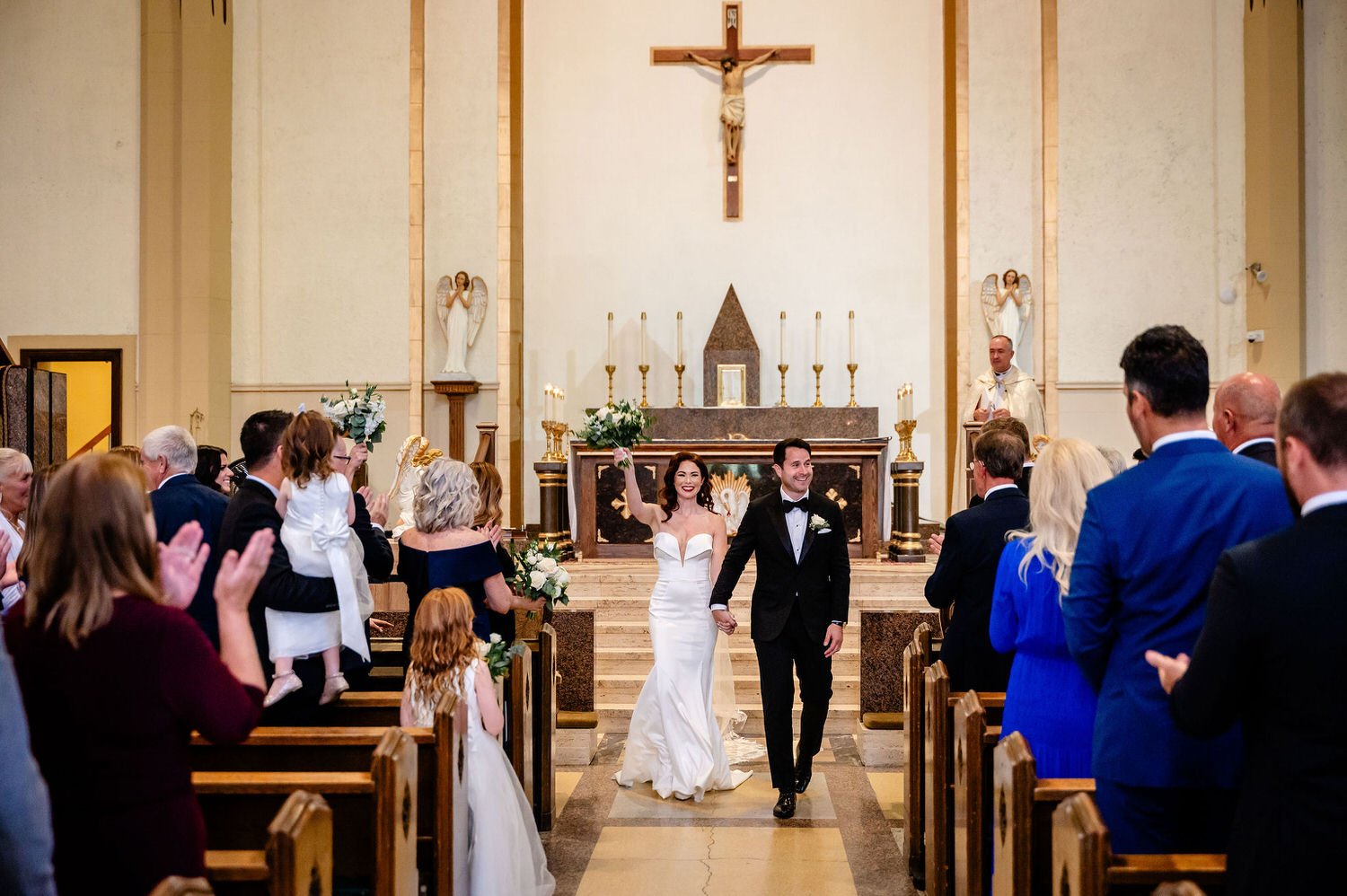 photograph from a wedding ceremony at blessed sacrament church in ottawa