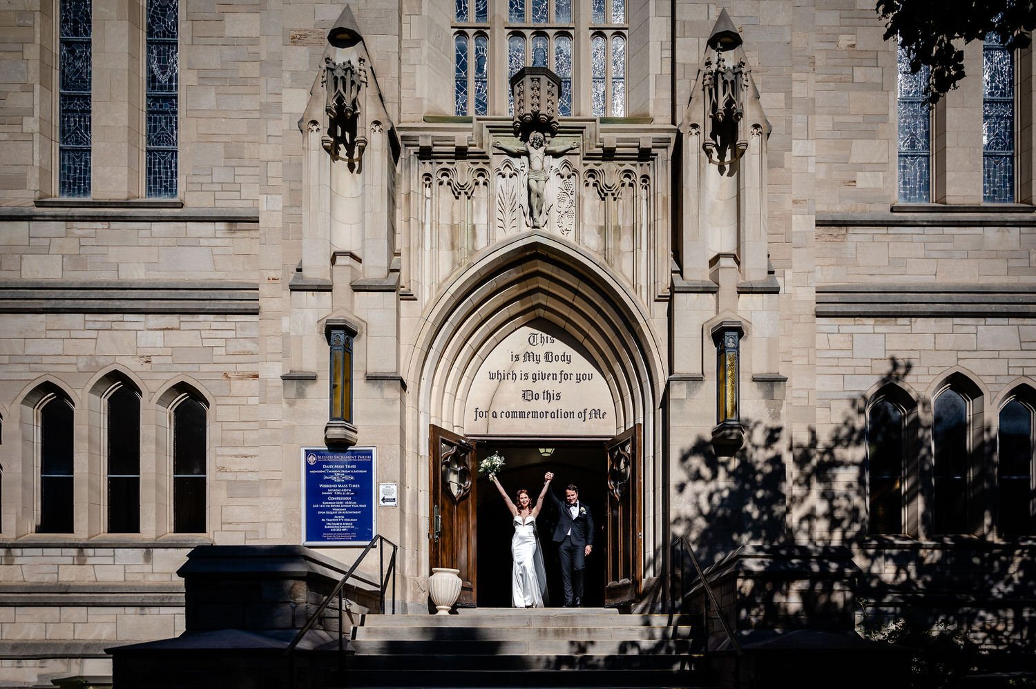 photograph from a wedding ceremony at blessed sacrament church in ottawa