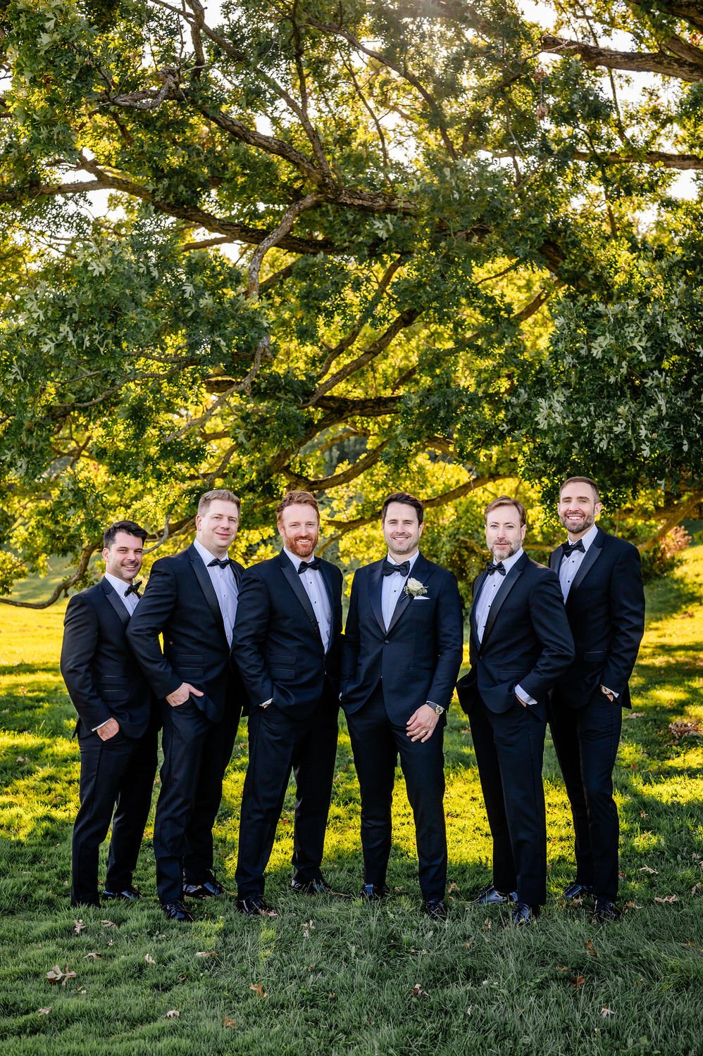 wedding party photograph in the arboretum in ottawa