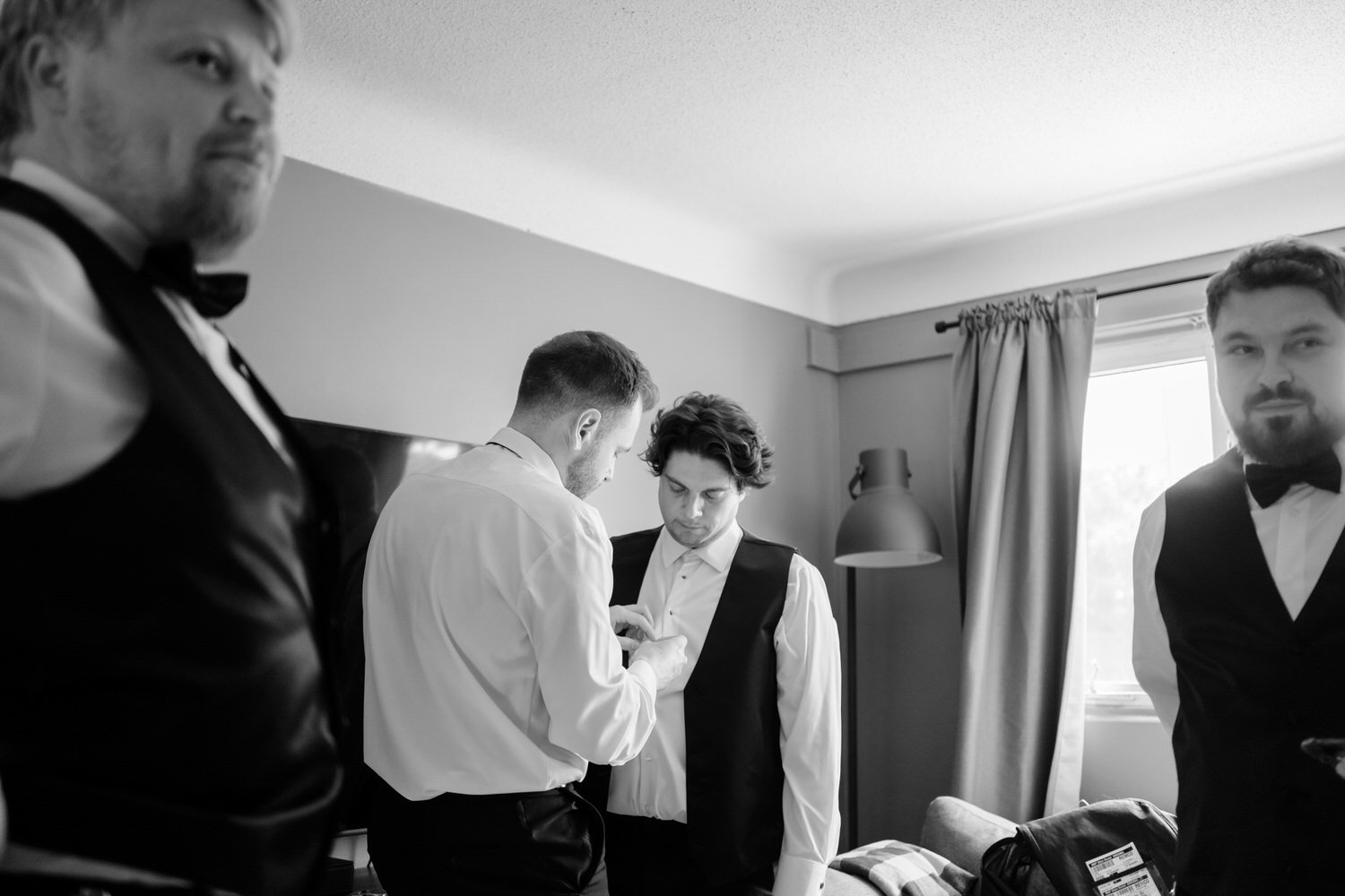 groom getting ready for his wedding