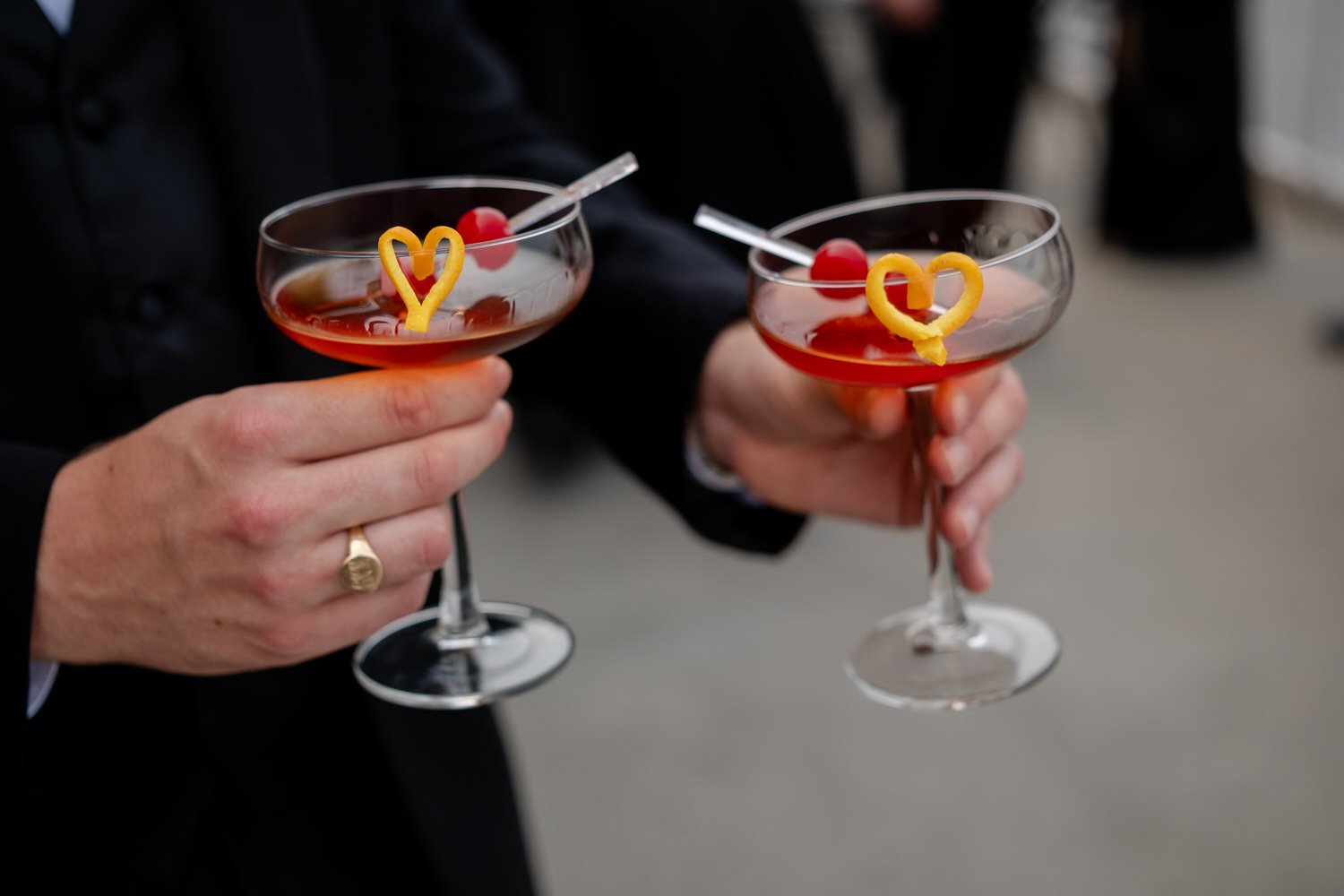 fancy drinks at a Lago wedding