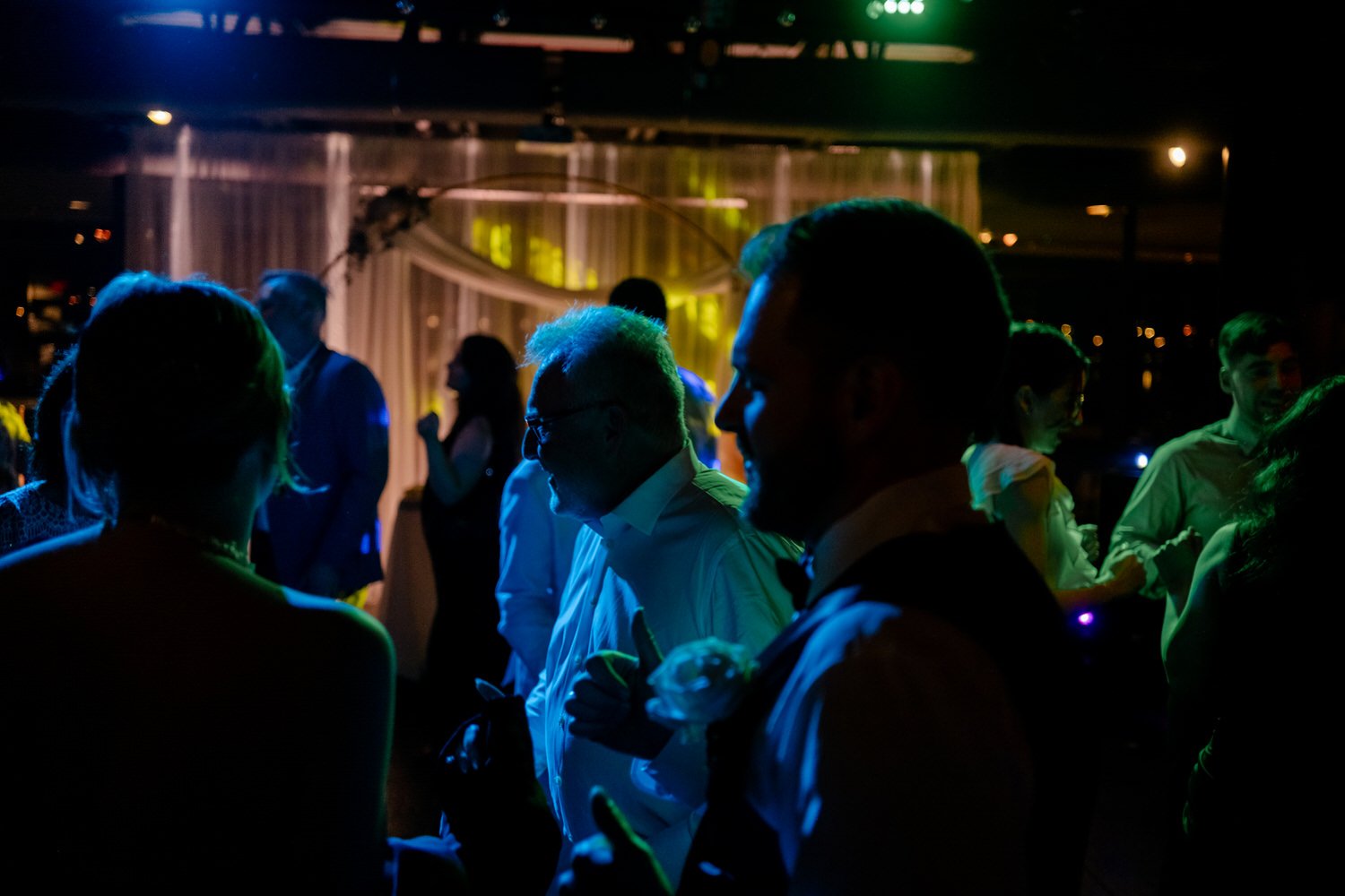 dancing photograph at a Lago wedding reception