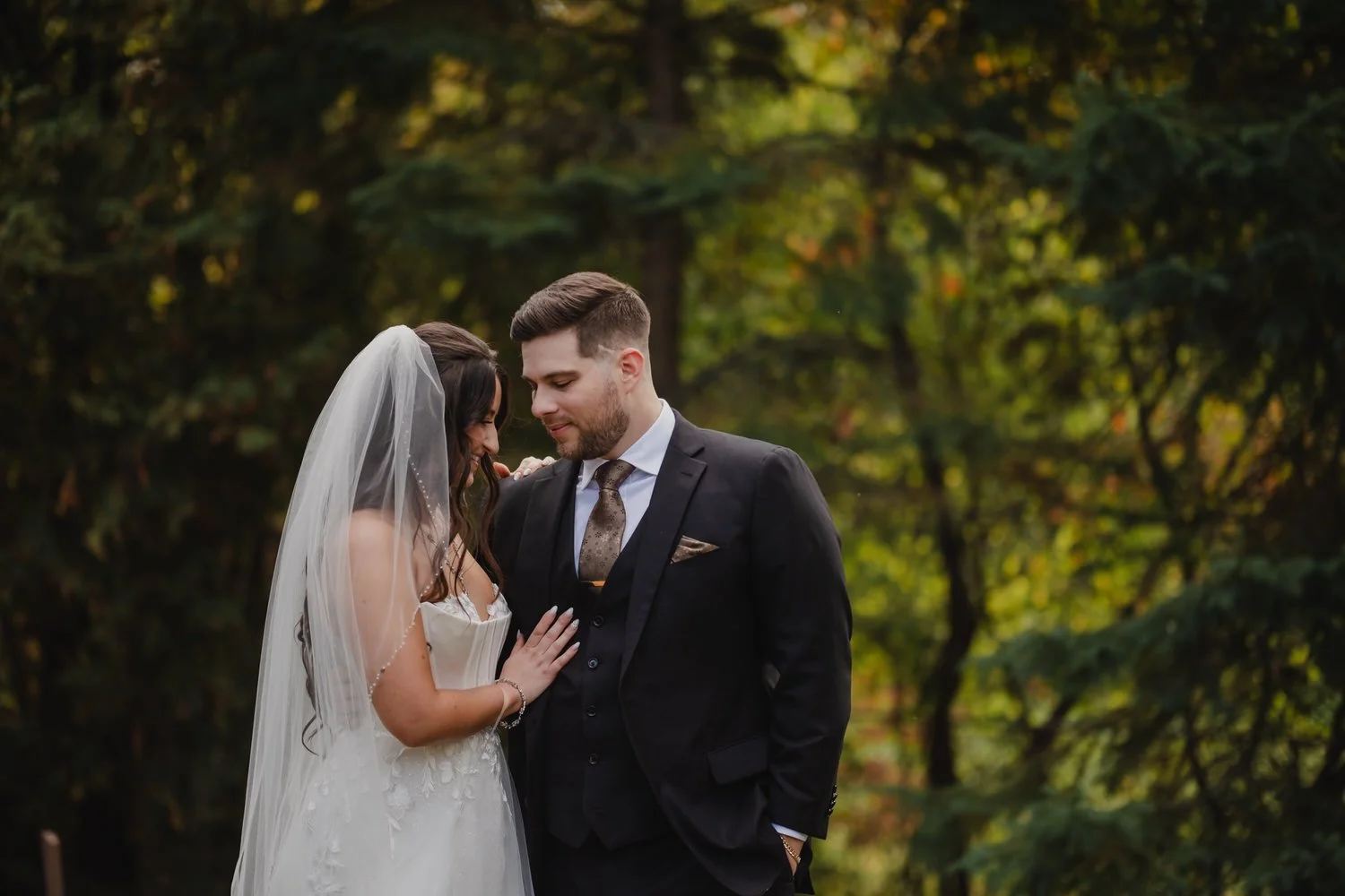 portrait of a bride and groom in nature