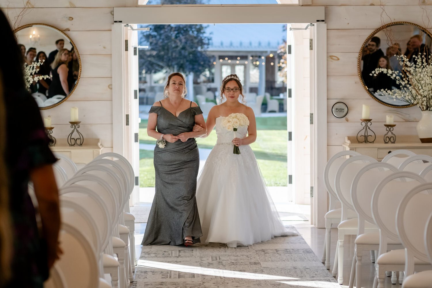 photos from a wedding in the ceremony house at stonefields estate