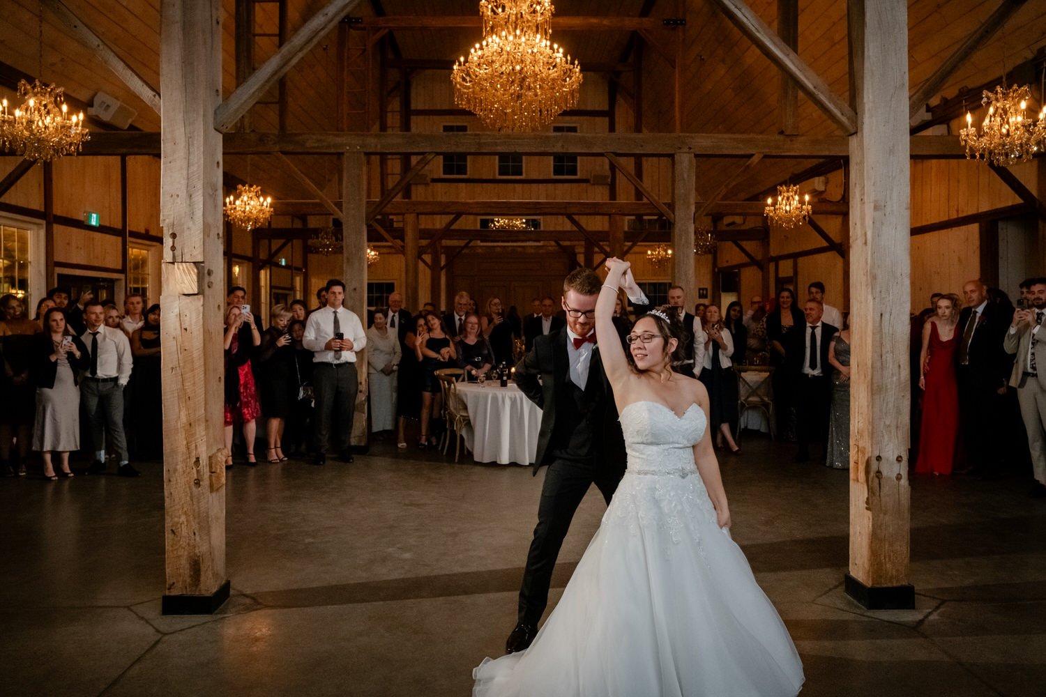 first dance photo at a stonefields wedding reception