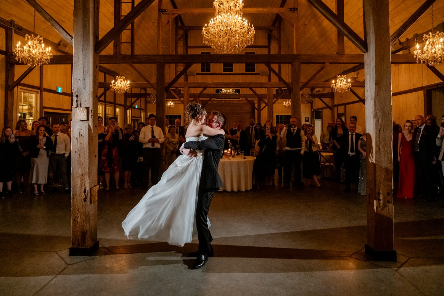 first dance photo at a stonefields wedding reception