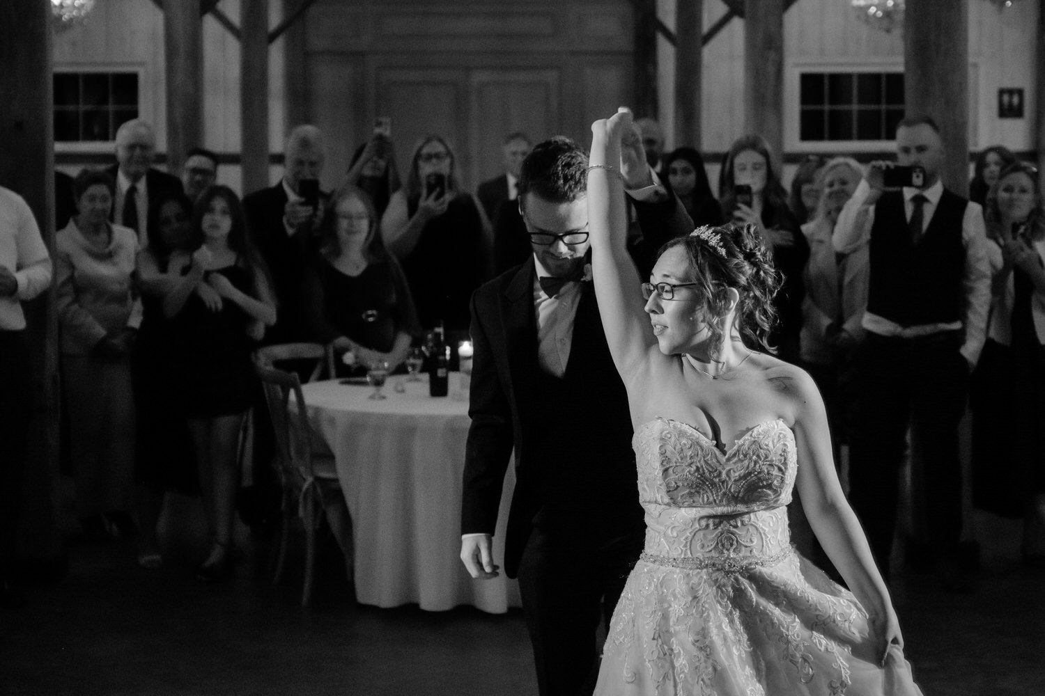 first dance photo at a stonefields wedding reception