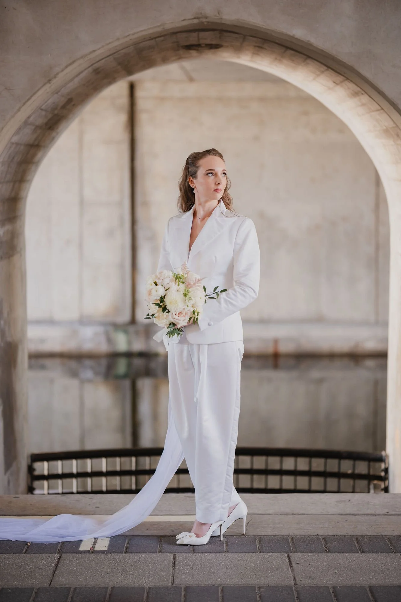 bridal portrait near the canal in downtown ottawa