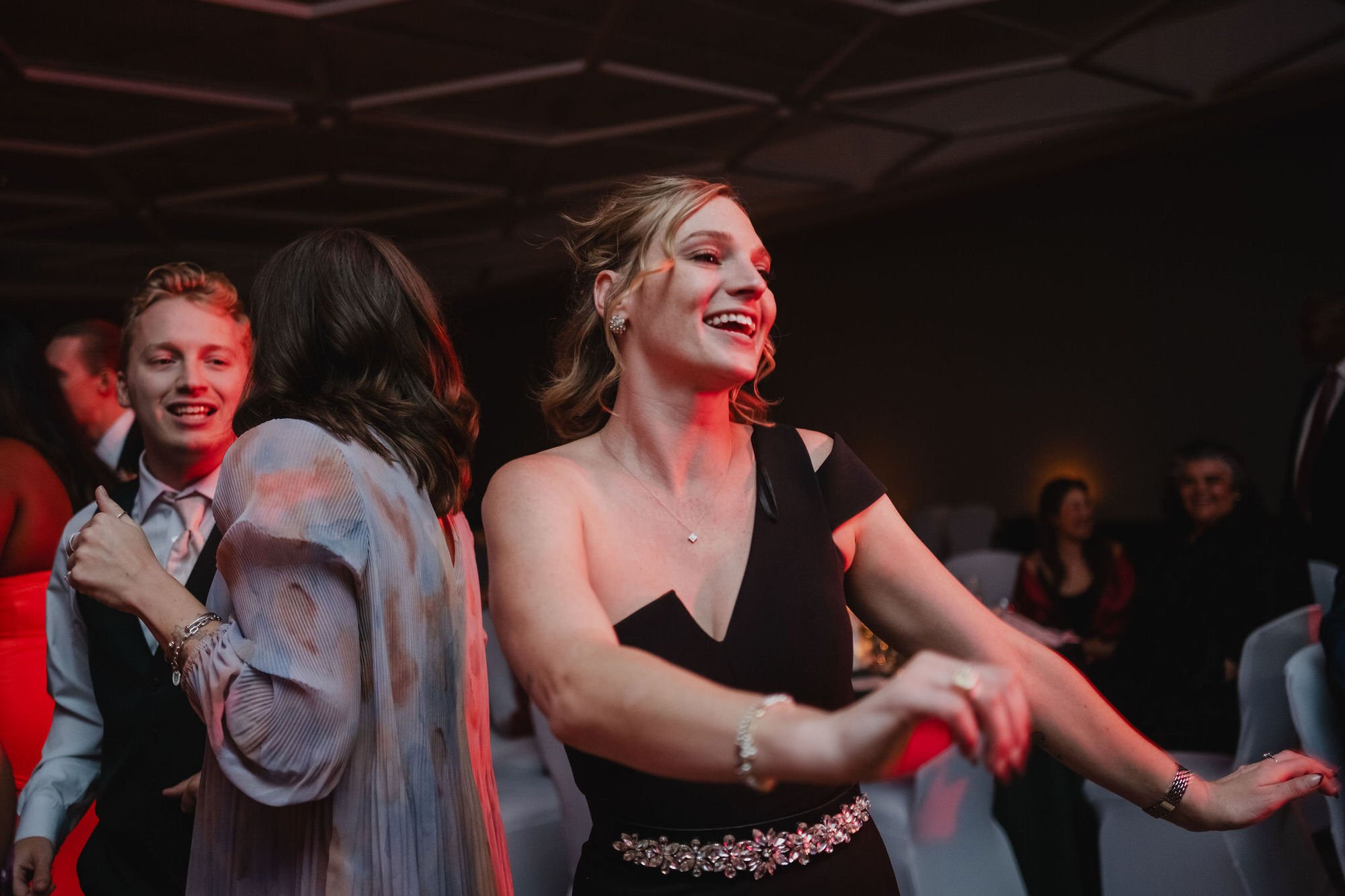 fun dancing photo at an NAC wedding reception