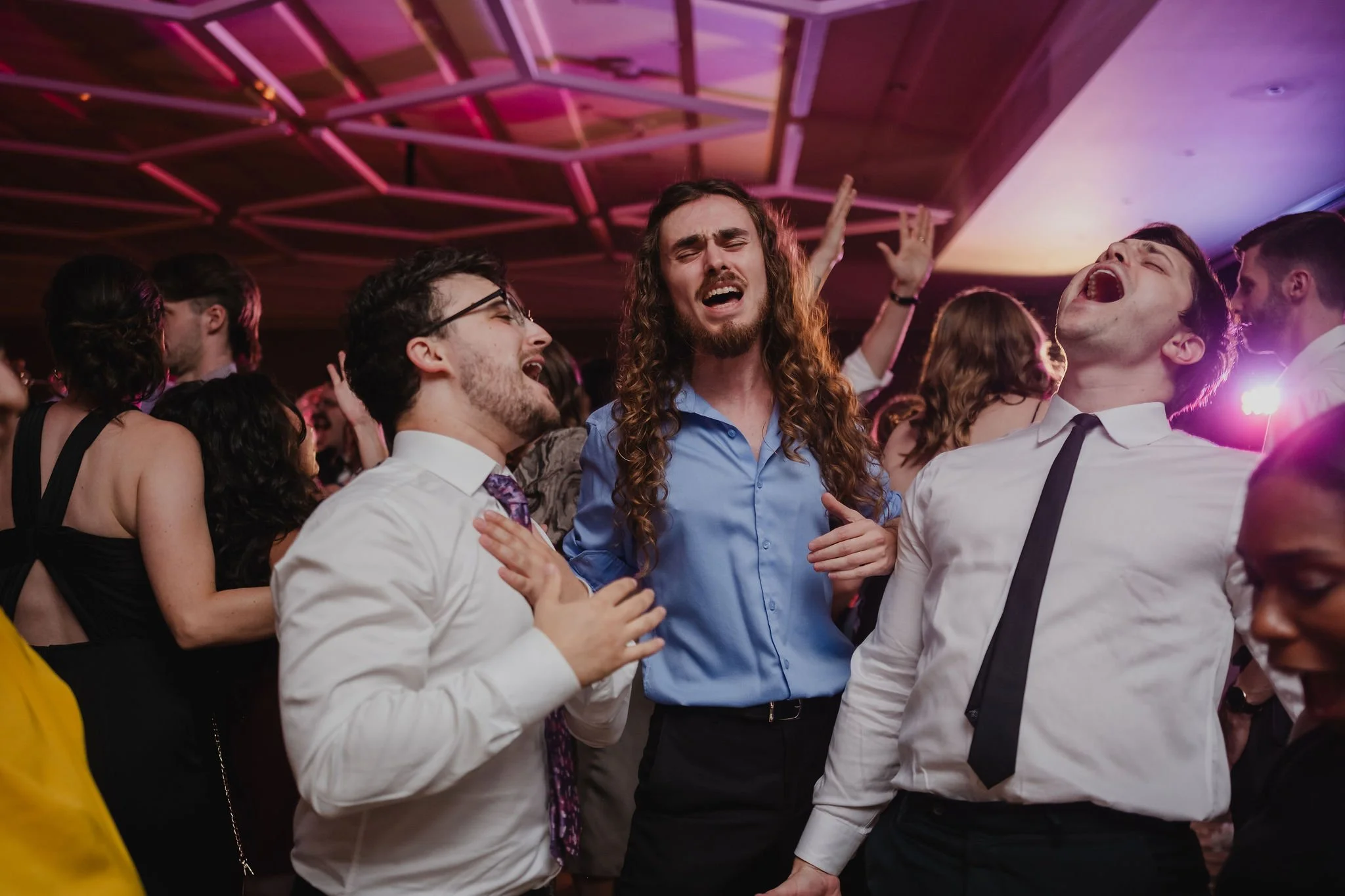 fun dancing photo at an NAC wedding reception